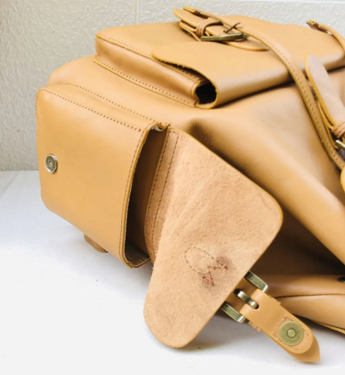 Classic High quality Handmade Women Leather Backpack