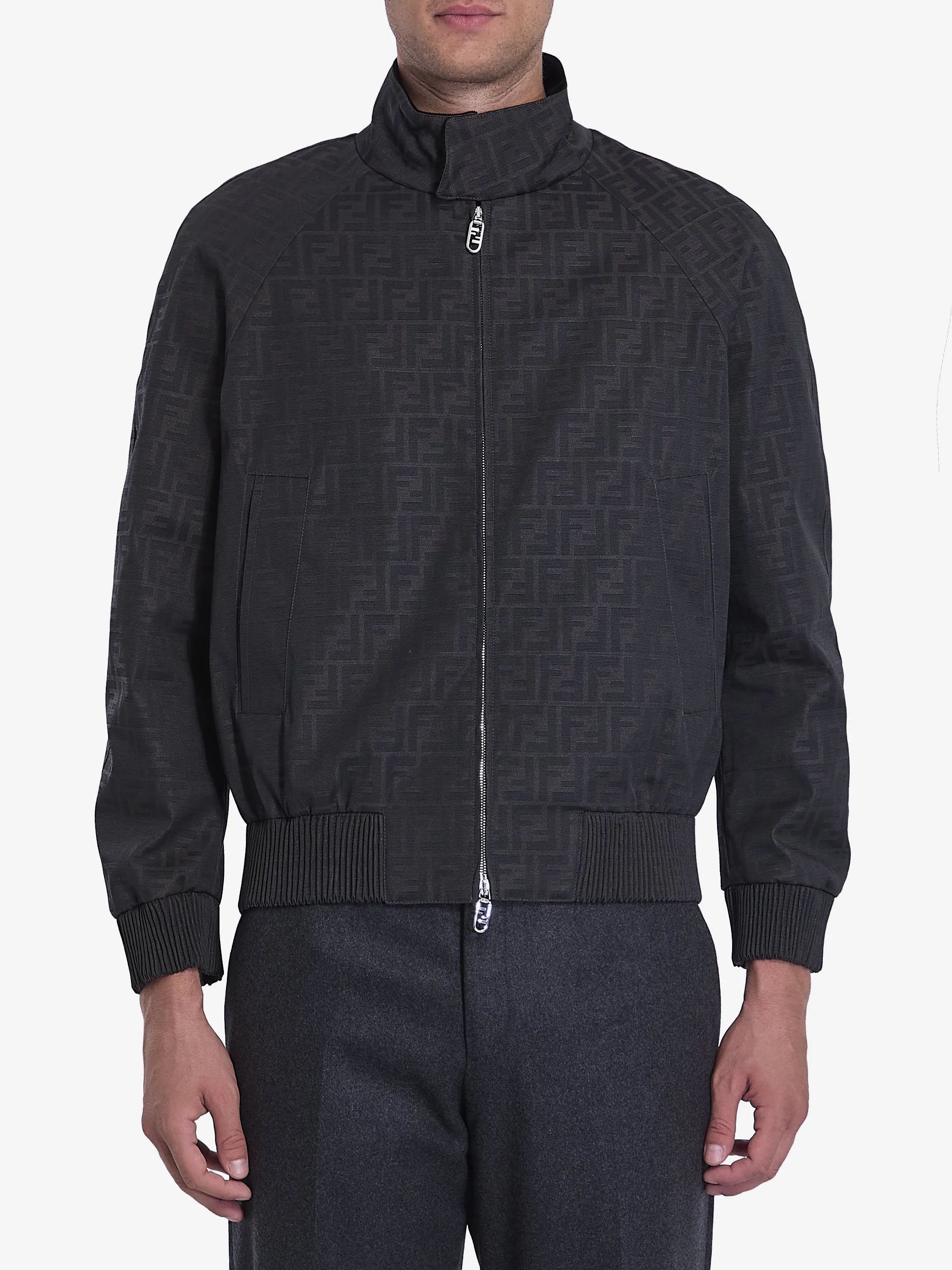 COATED CANVAS BOMBER JACKET