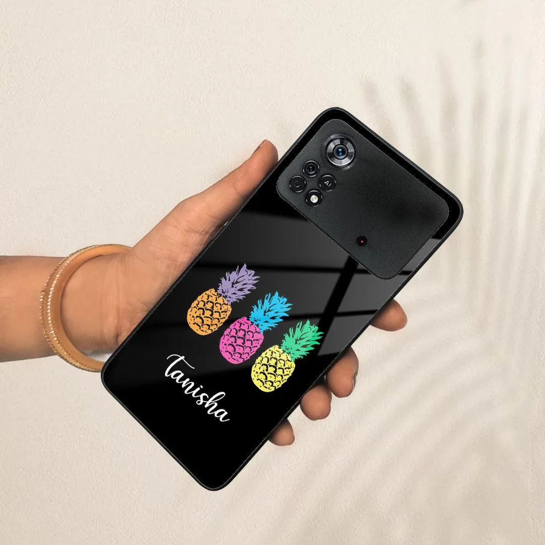 Colorful Pineapple Glass Case Cover For Poco