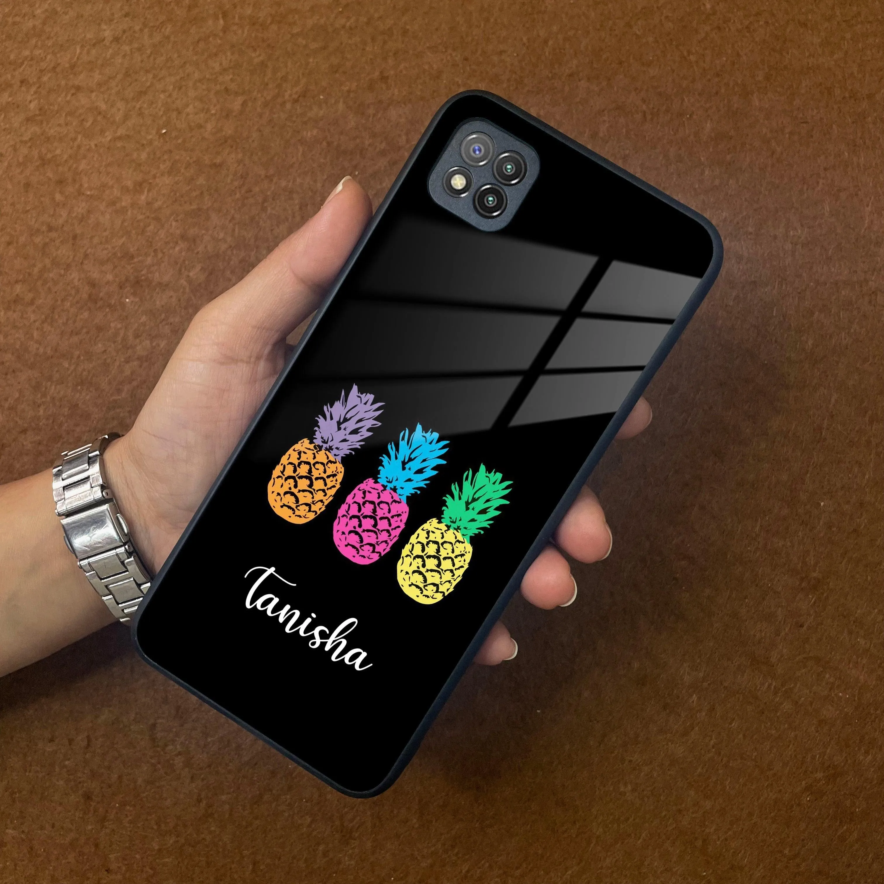 Colorful Pineapple Glass Case Cover For Poco