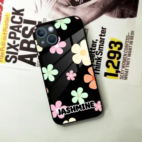 Colorfull  Daisy Floral Glass Case Cover For iPhone