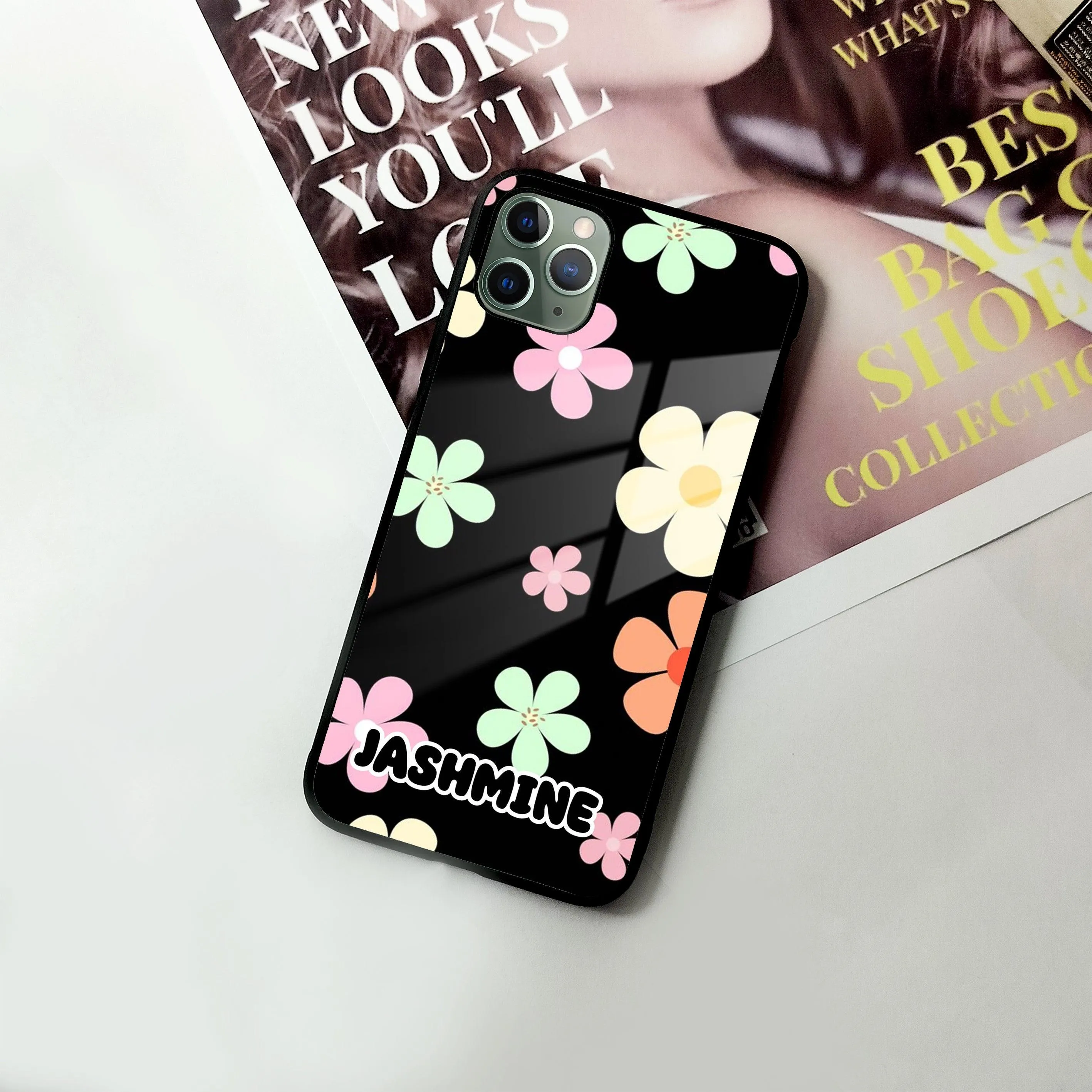 Colorfull  Daisy Floral Glass Case Cover For iPhone