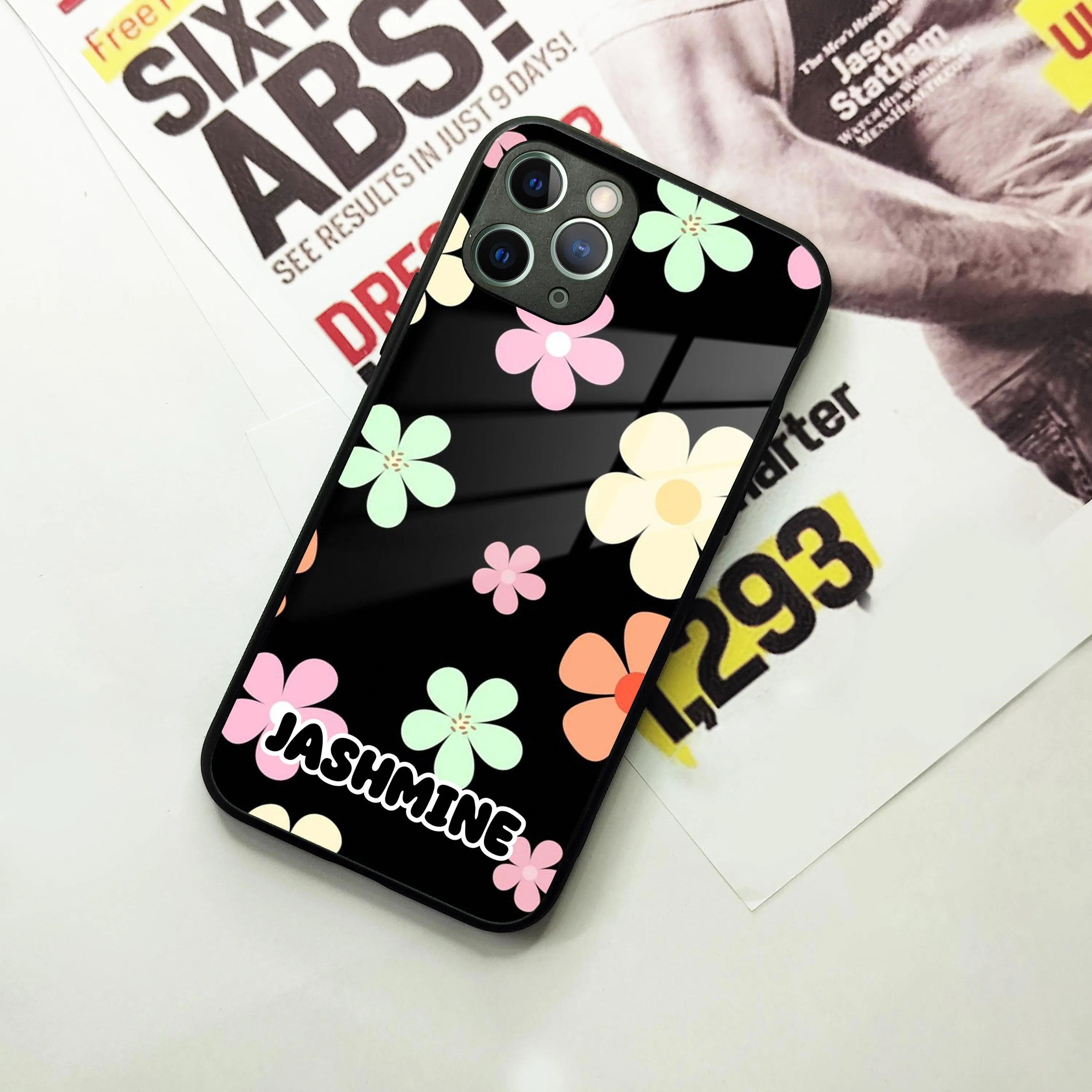 Colorfull  Daisy Floral Glass Case Cover For iPhone