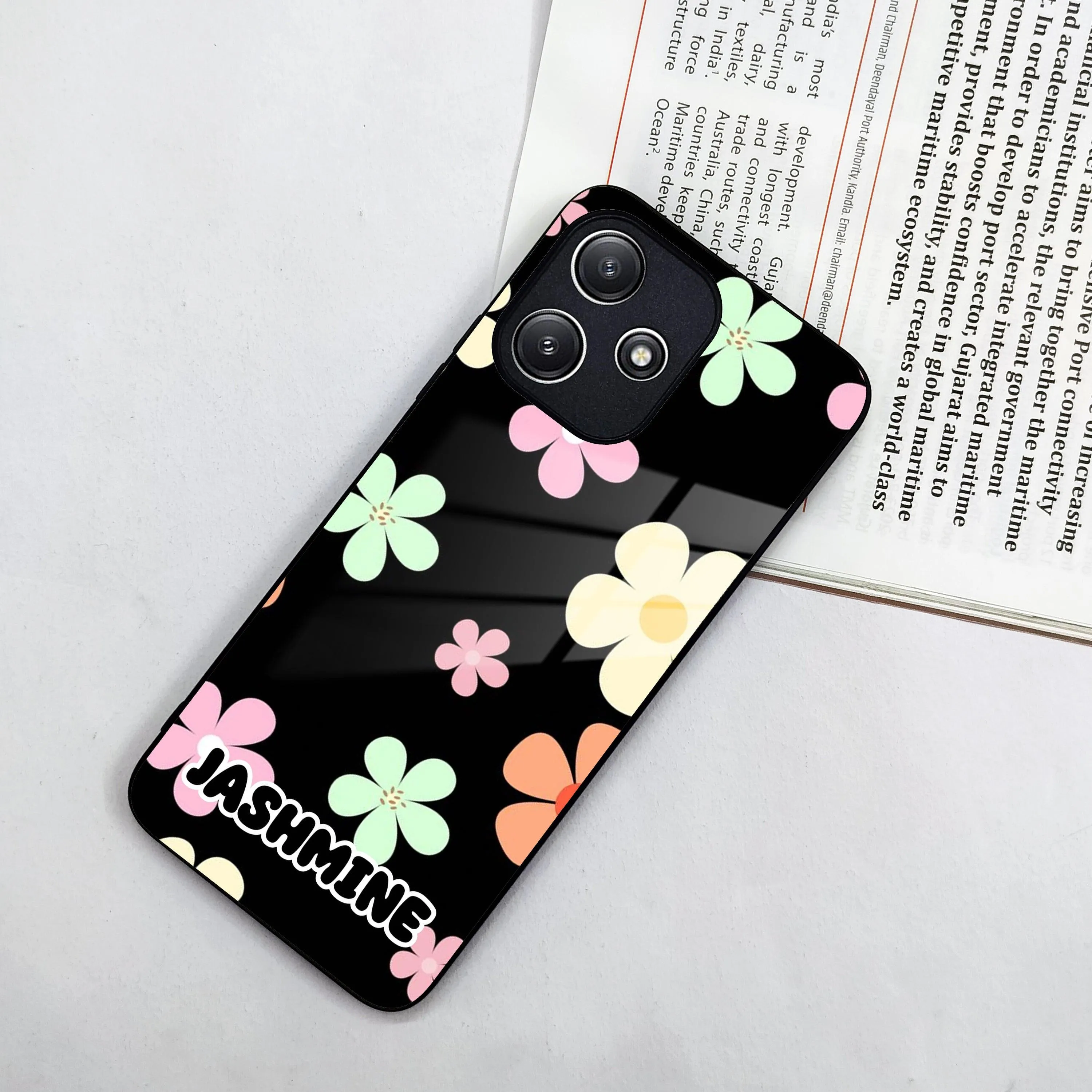 Colorfull  Daisy Floral Glass Case Cover For Poco