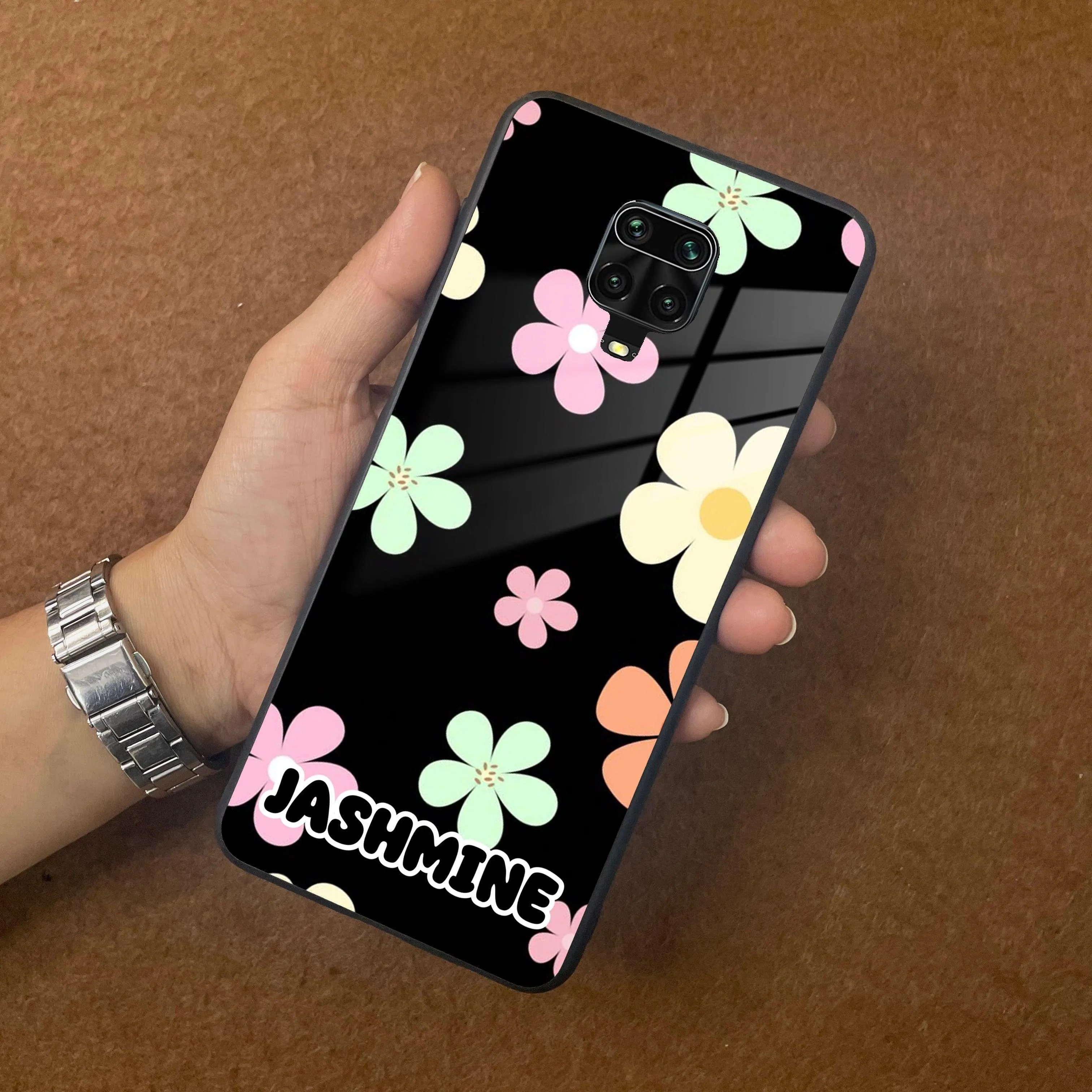Colorfull  Daisy Floral Glass Case Cover For Poco