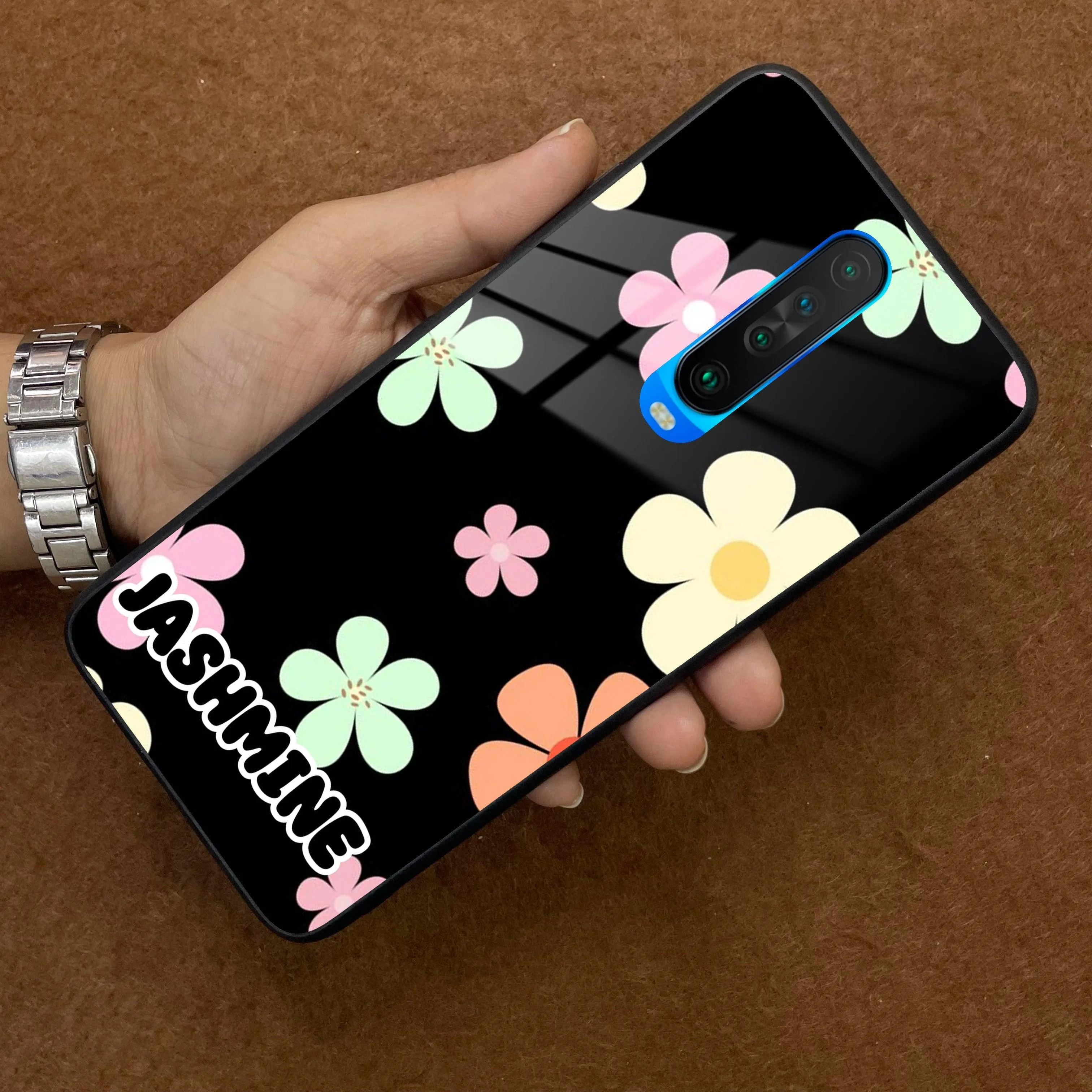 Colorfull  Daisy Floral Glass Case Cover For Poco