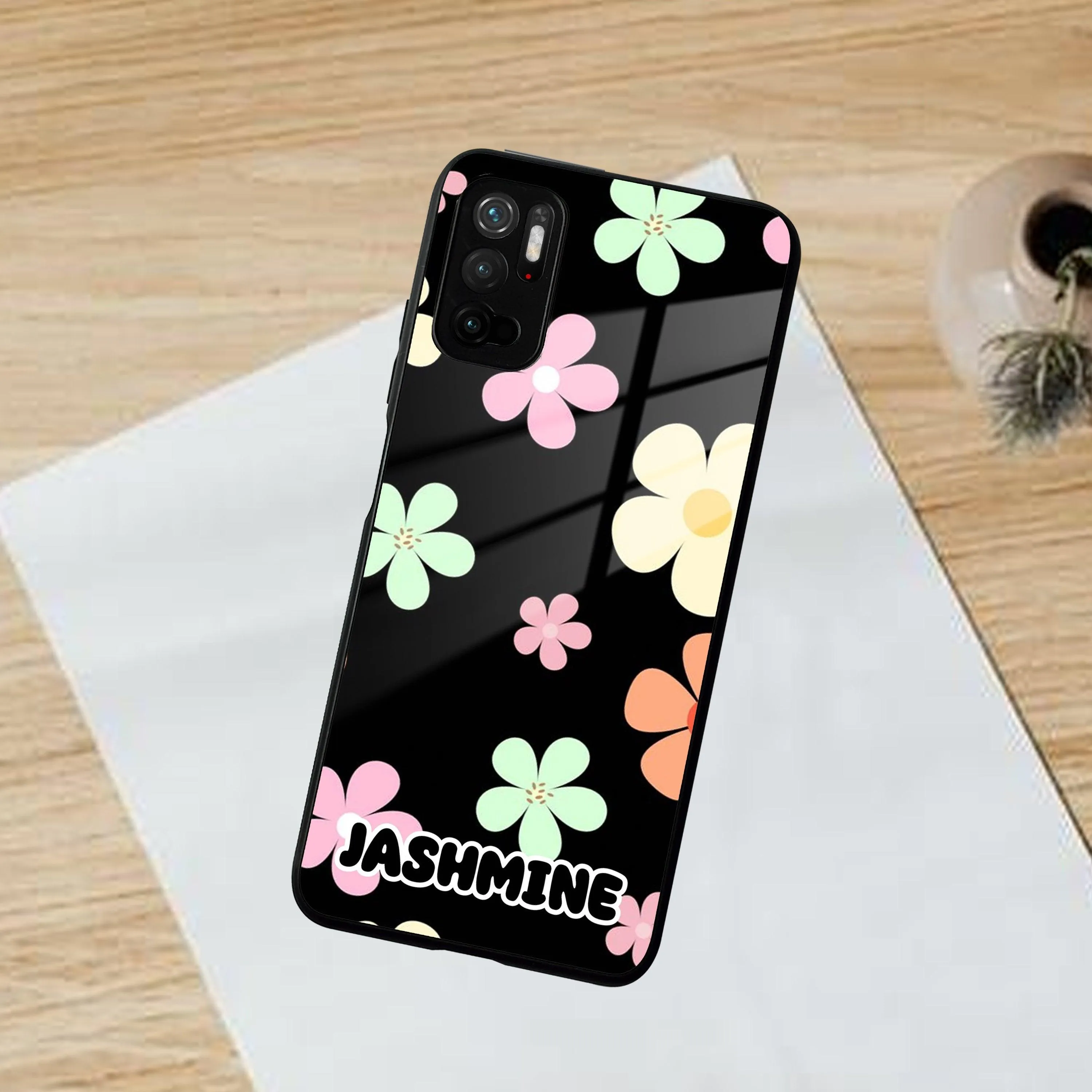 Colorfull  Daisy Floral Glass Case Cover For Poco