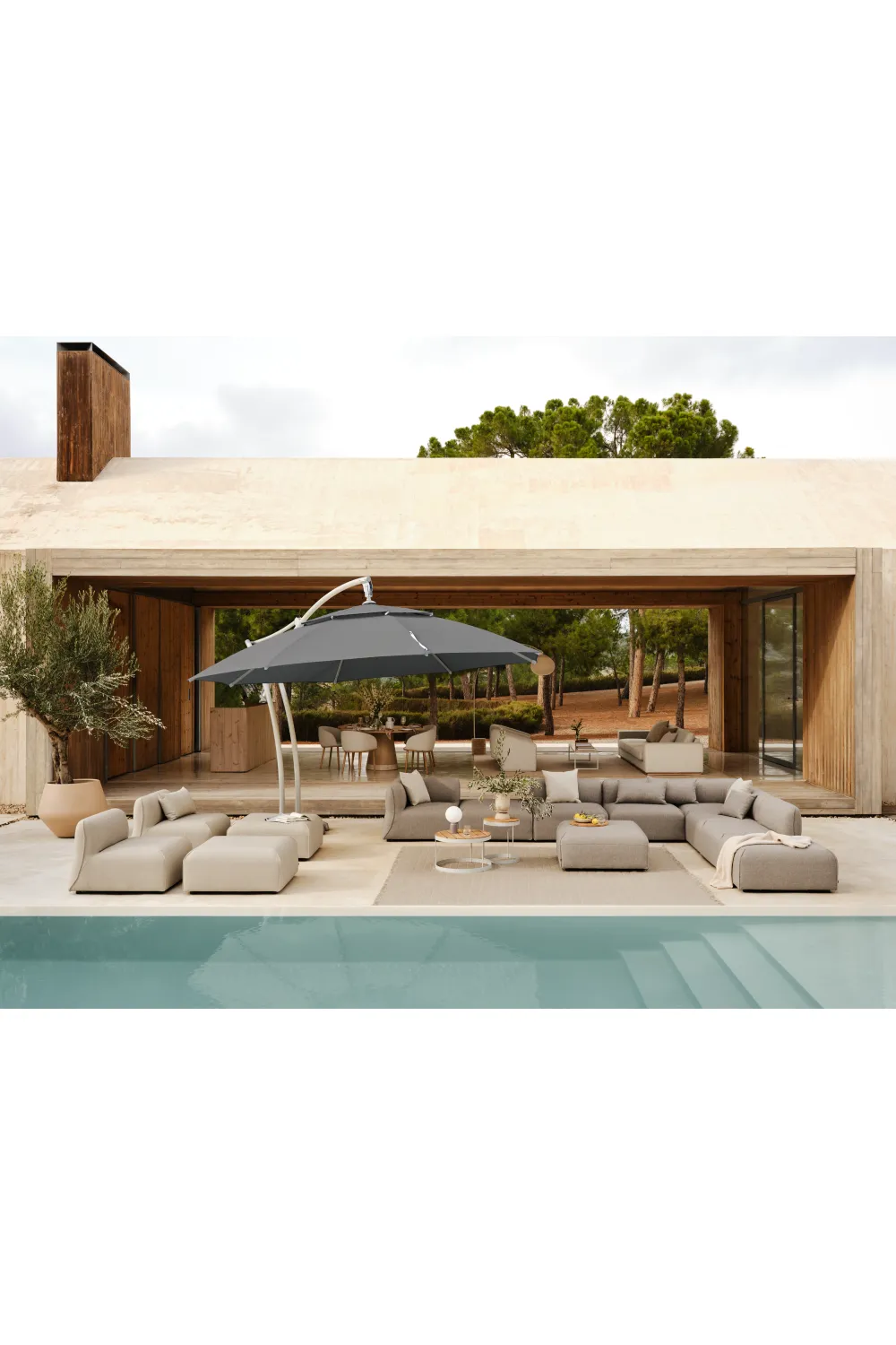 Cream Steel-Framed Round Coffee Table | Bolia Drum