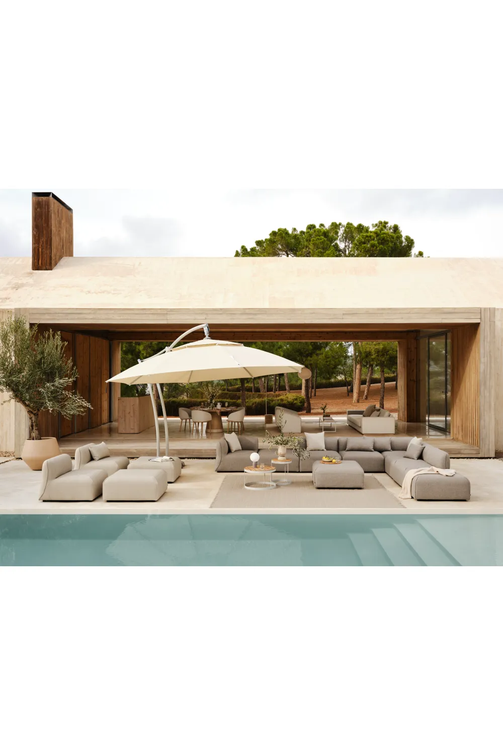 Cream Steel-Framed Round Coffee Table | Bolia Drum
