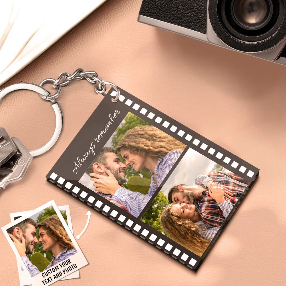 Custom Filmstrip Keychain with Photo and Message for Couples