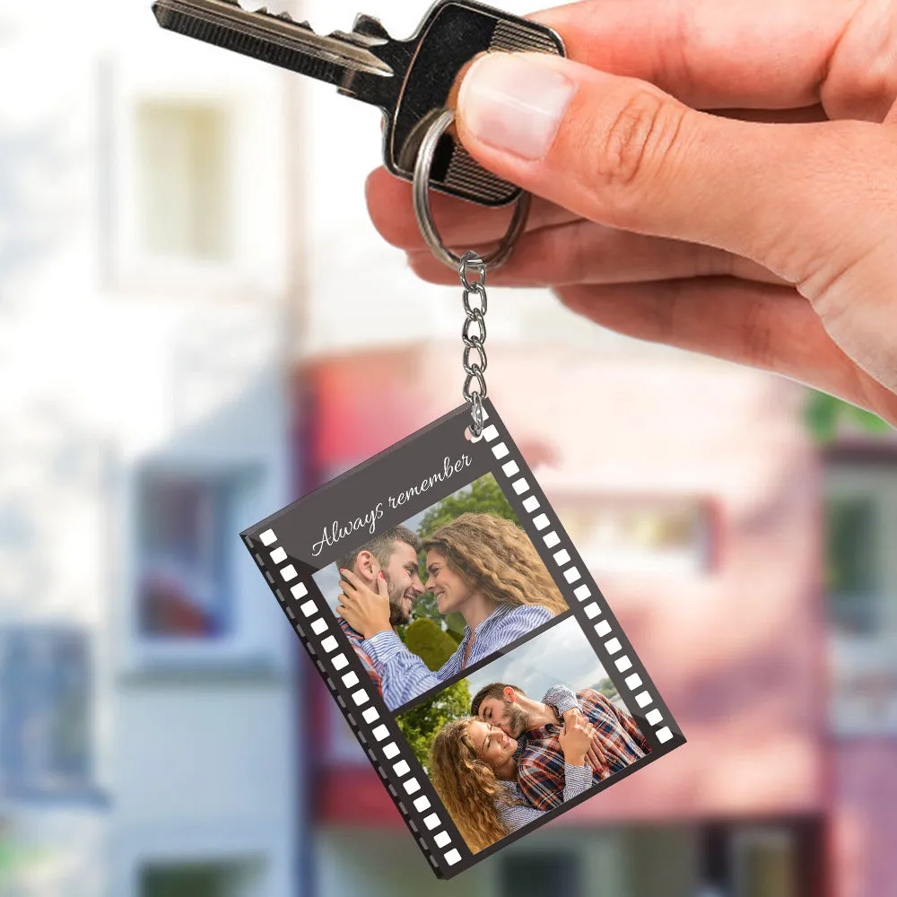 Custom Filmstrip Keychain with Photo and Message for Couples