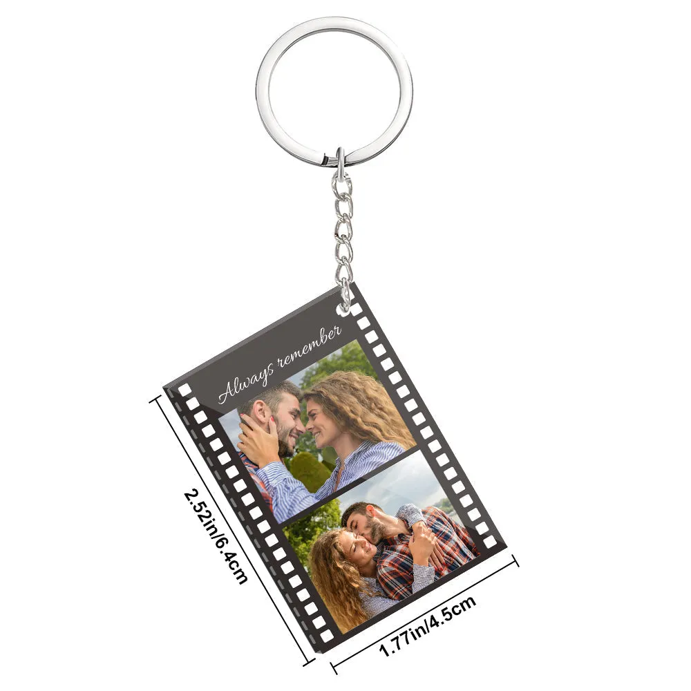 Custom Filmstrip Keychain with Photo and Message for Couples