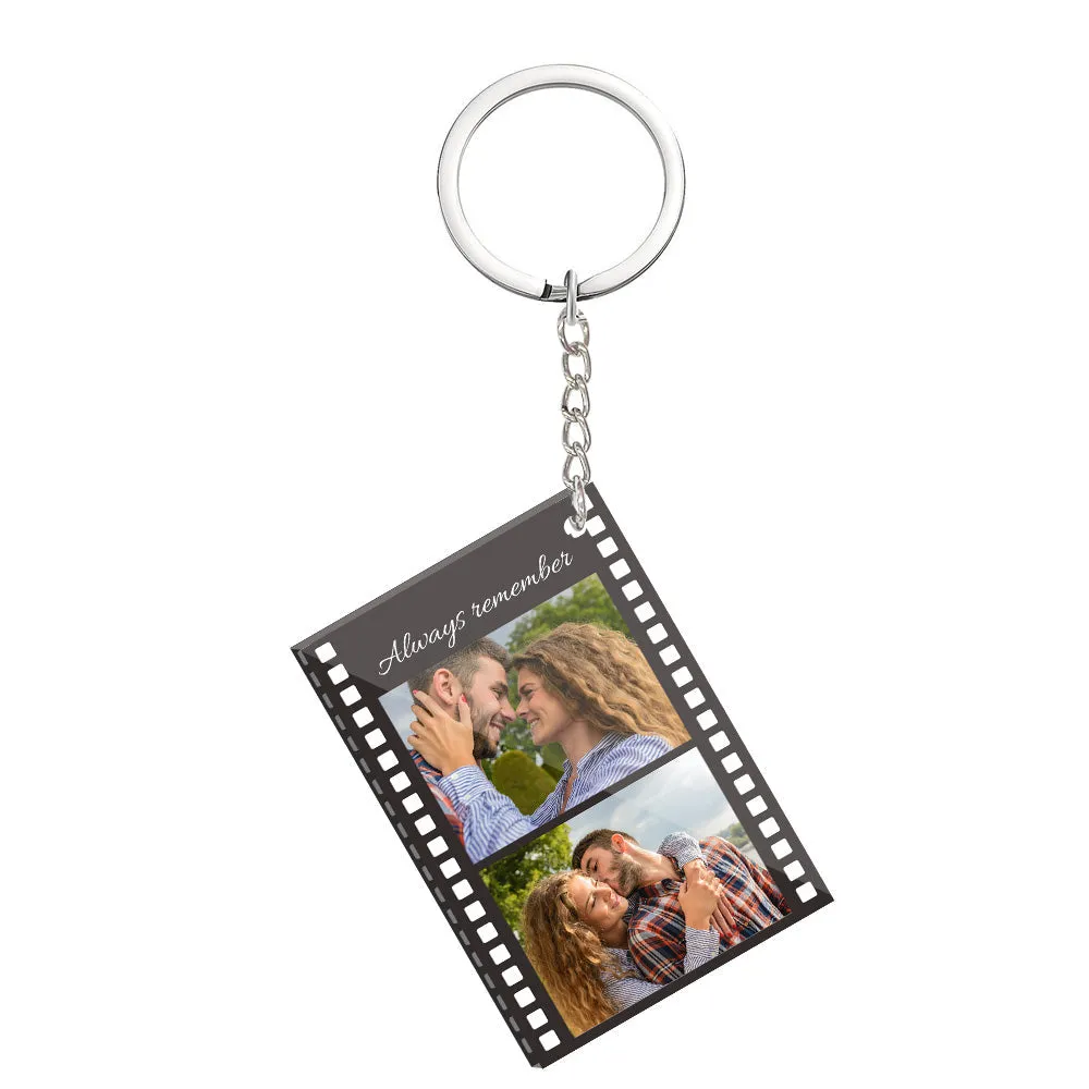 Custom Filmstrip Keychain with Photo and Message for Couples