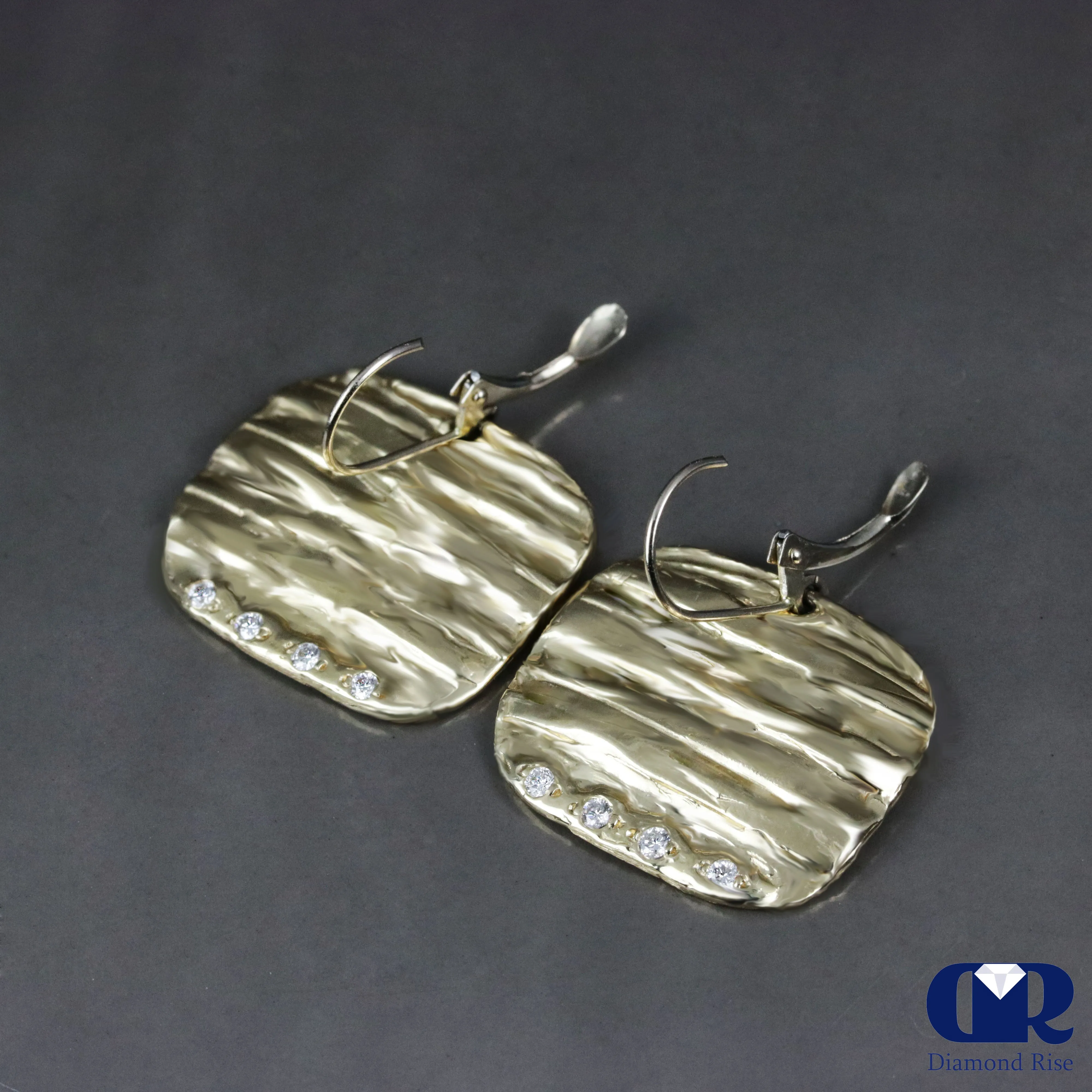 Custom Handmade Diamond Earrings In 10K Gold
