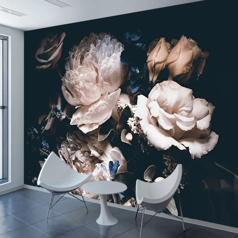 Custom Mural Wallpaper Beautiful Roses Floral Wall Decor (㎡)