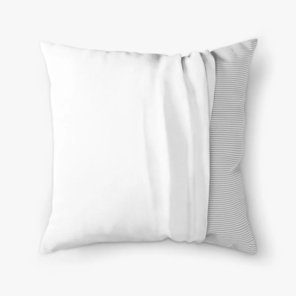 Custom Names And Date Pillow With Flowers