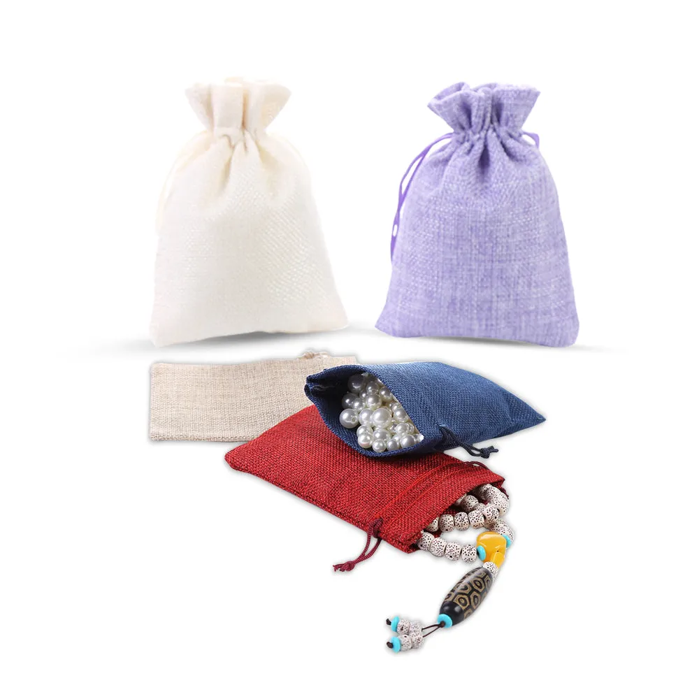 Custom Wholesale Custom Burlap Drawstring Gift Bags