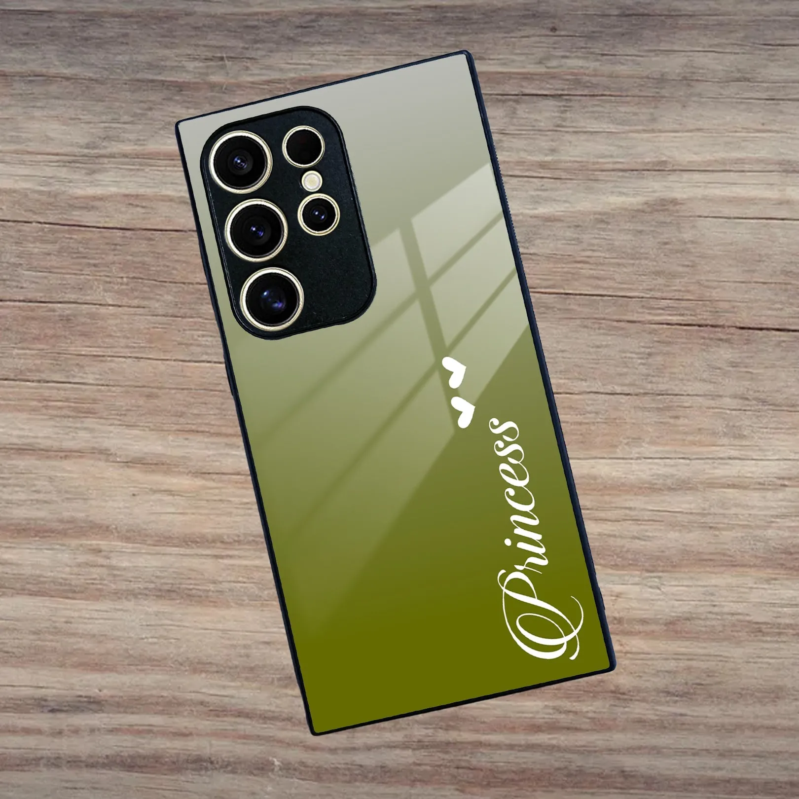 Customize Name Gradient Glass Case Cover Mint Green For Samsung