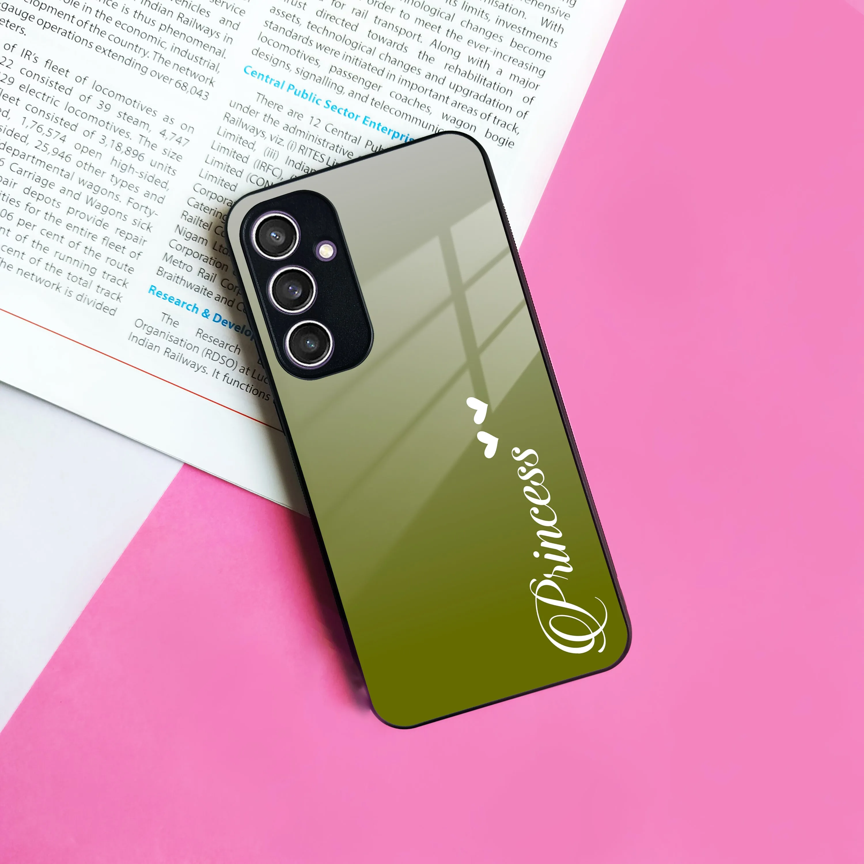 Customize Name Gradient Glass Case Cover Mint Green For Samsung