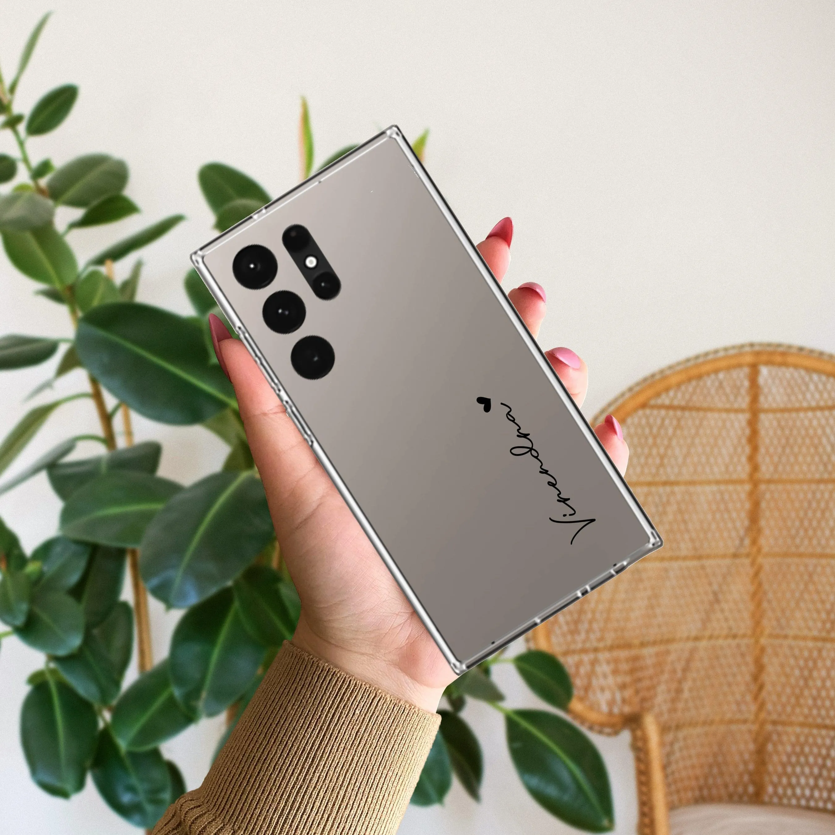 Customize Name Transparent Silicon Case For Samsung