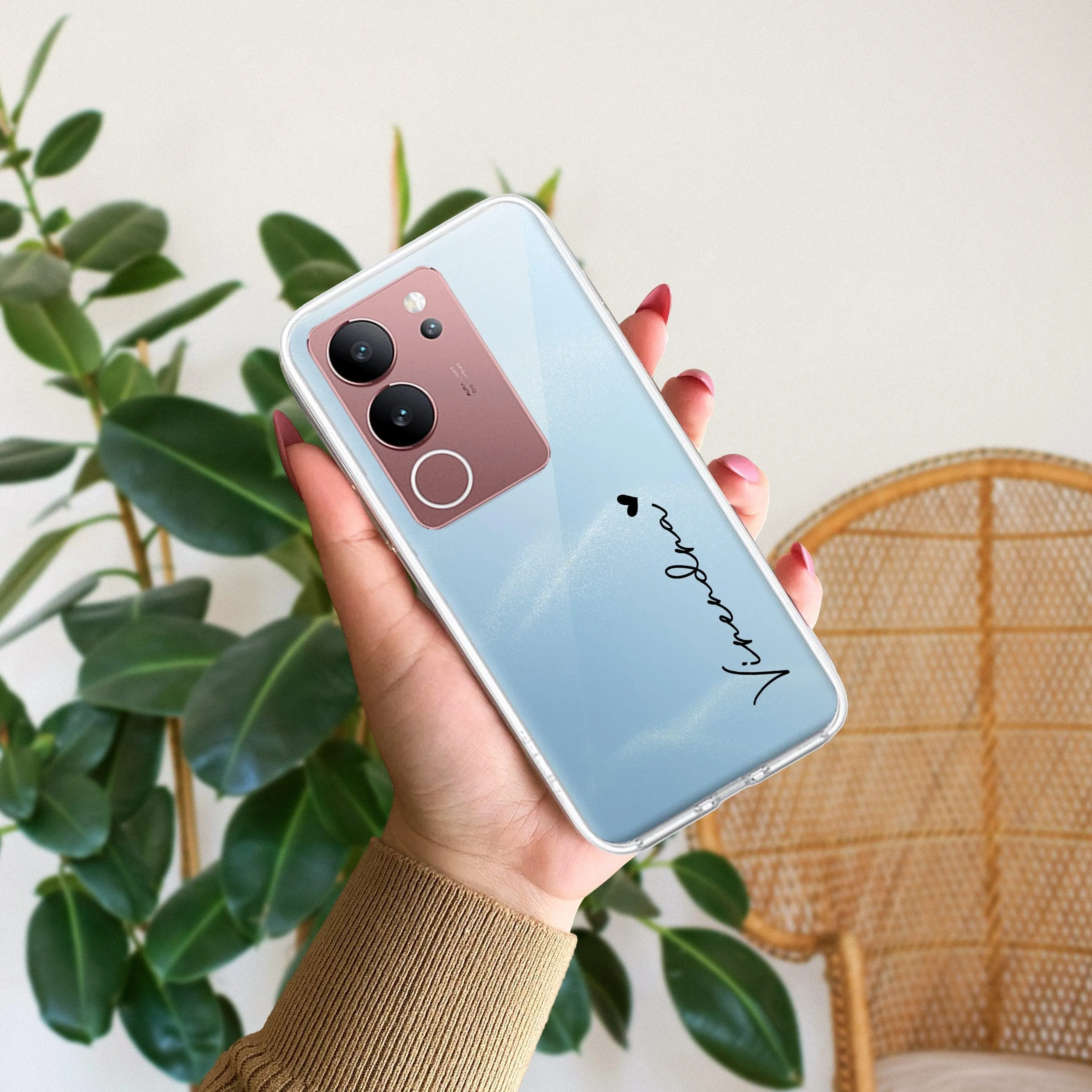 Customize Name Transparent Silicon Case For Vivo
