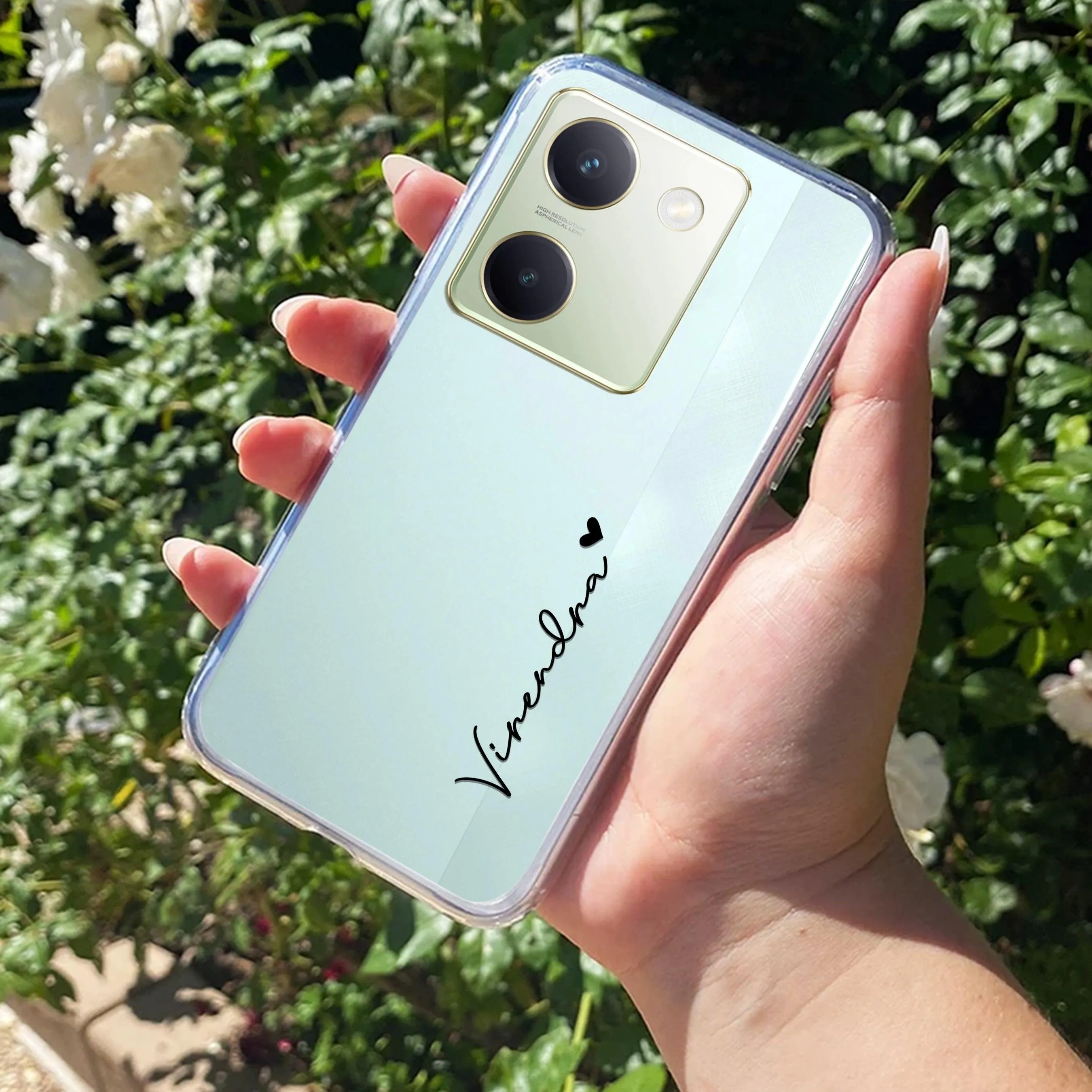 Customize Name Transparent Silicon Case For Vivo