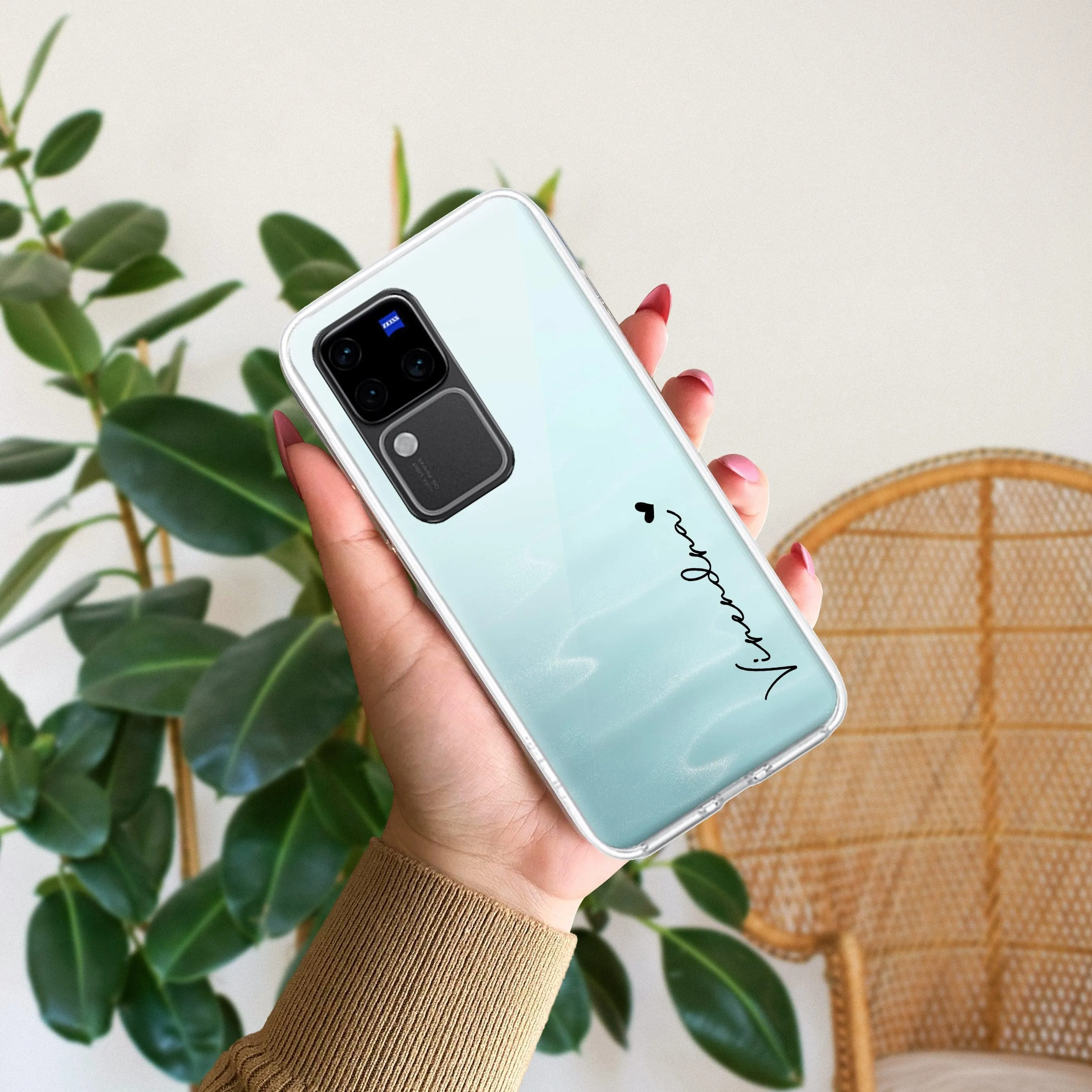 Customize Name Transparent Silicon Case For Vivo