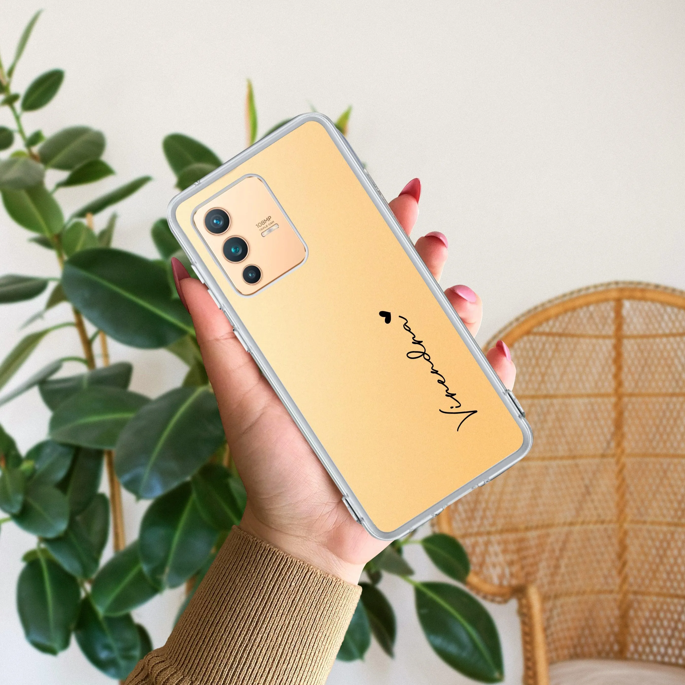 Customize Name Transparent Silicon Case For Vivo