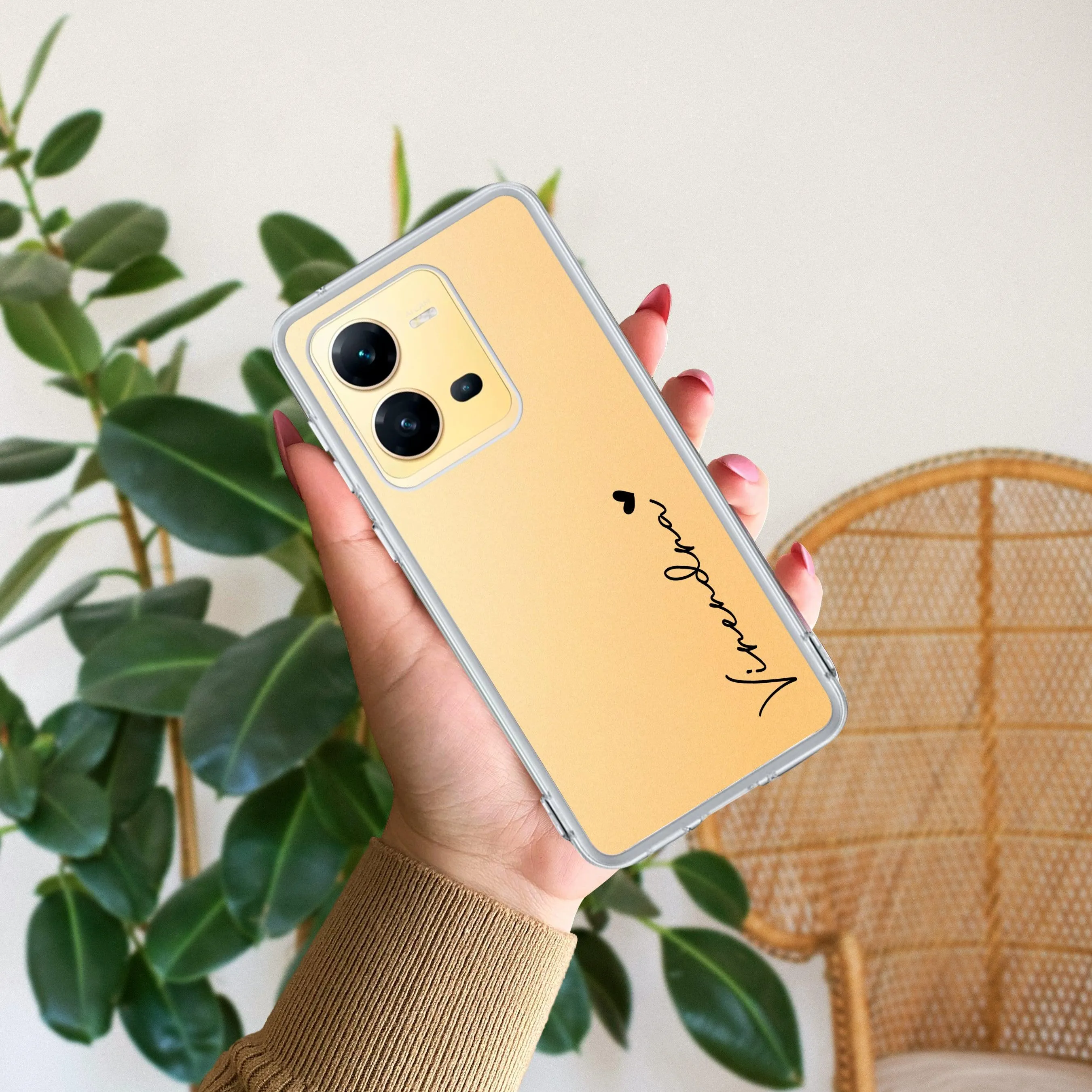 Customize Name Transparent Silicon Case For Vivo