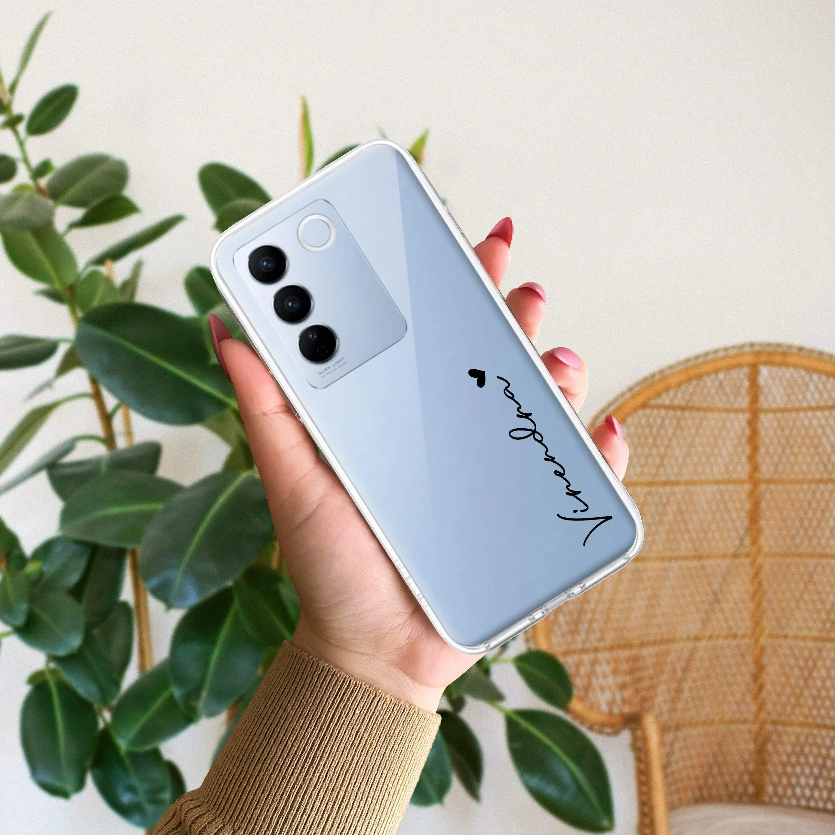 Customize Name Transparent Silicon Case For Vivo