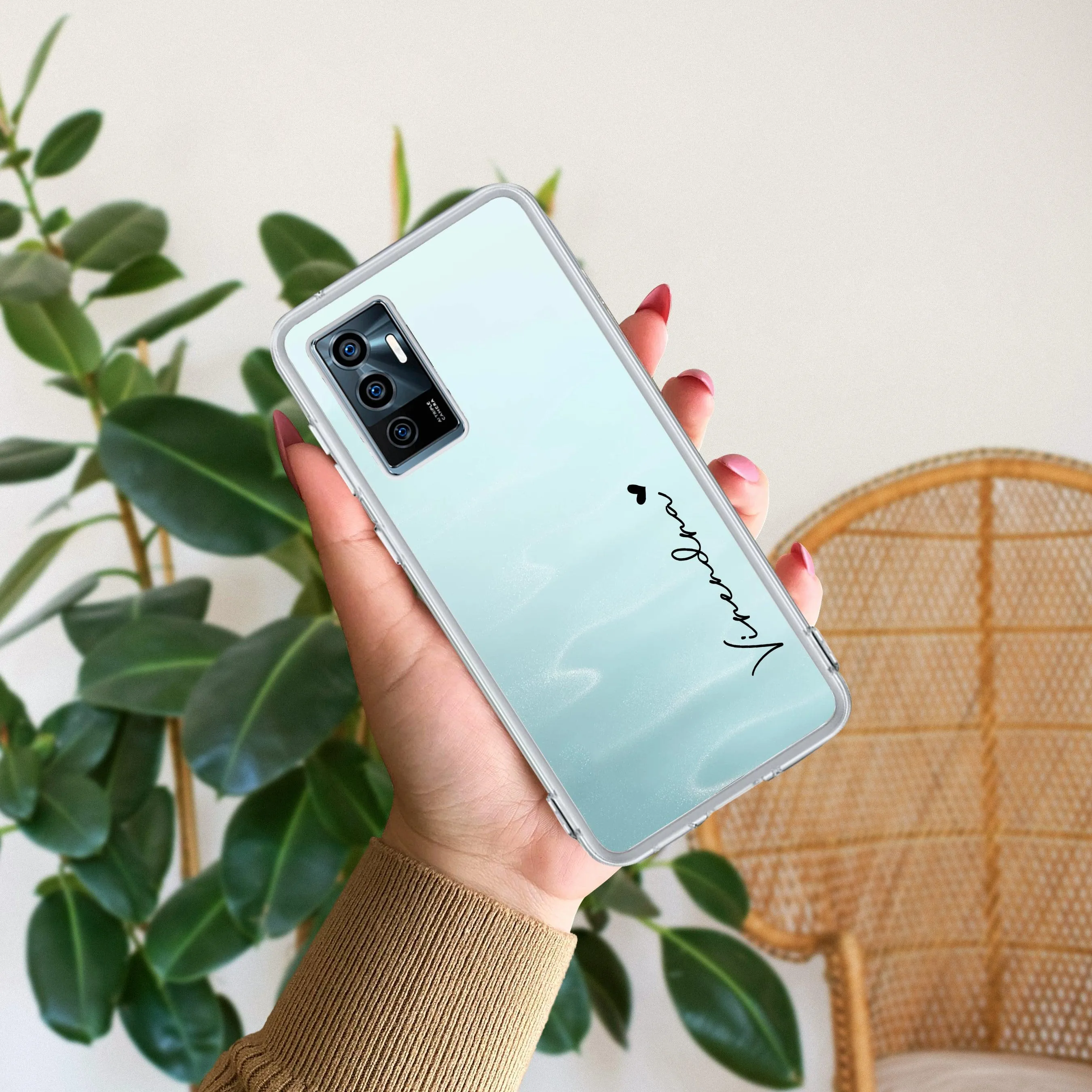 Customize Name Transparent Silicon Case For Vivo