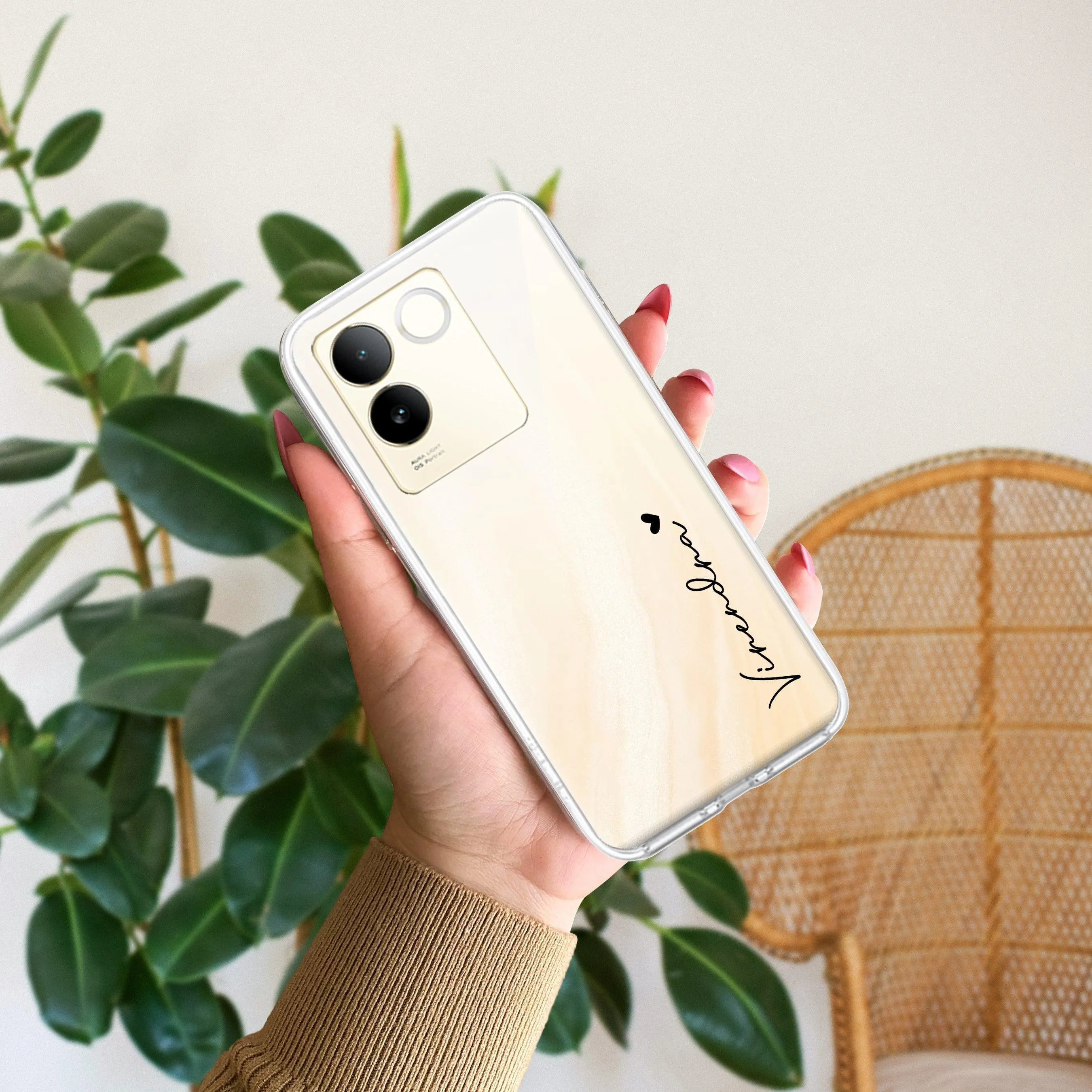 Customize Name Transparent Silicon Case For Vivo