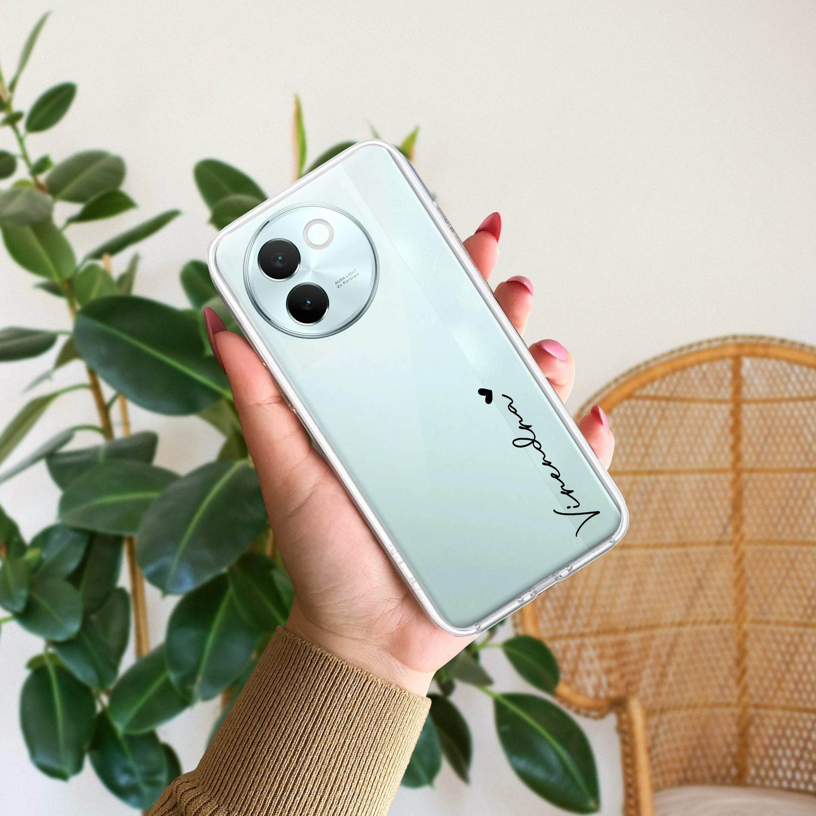 Customize Name Transparent Silicon Case For Vivo