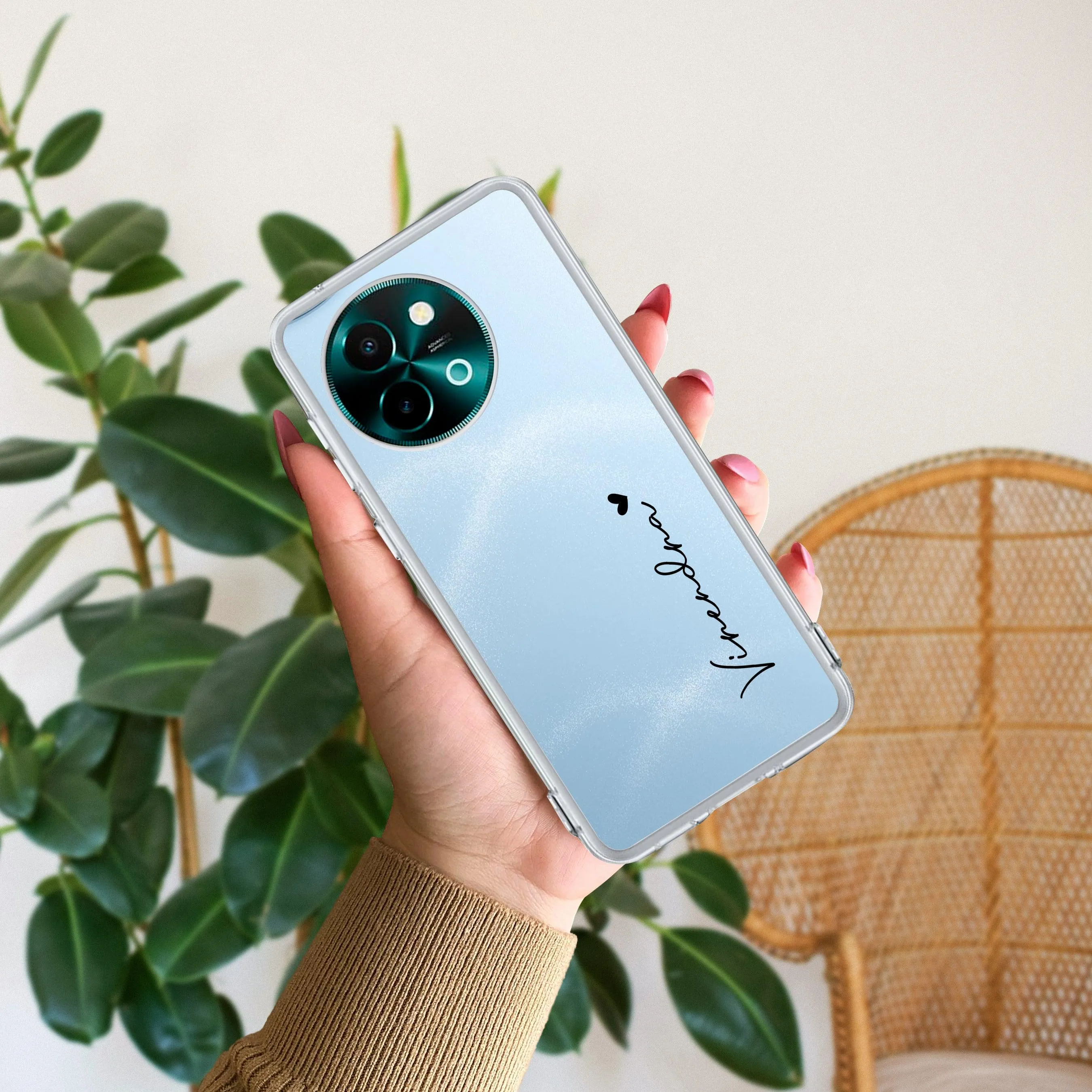 Customize Name Transparent Silicon Case For Vivo