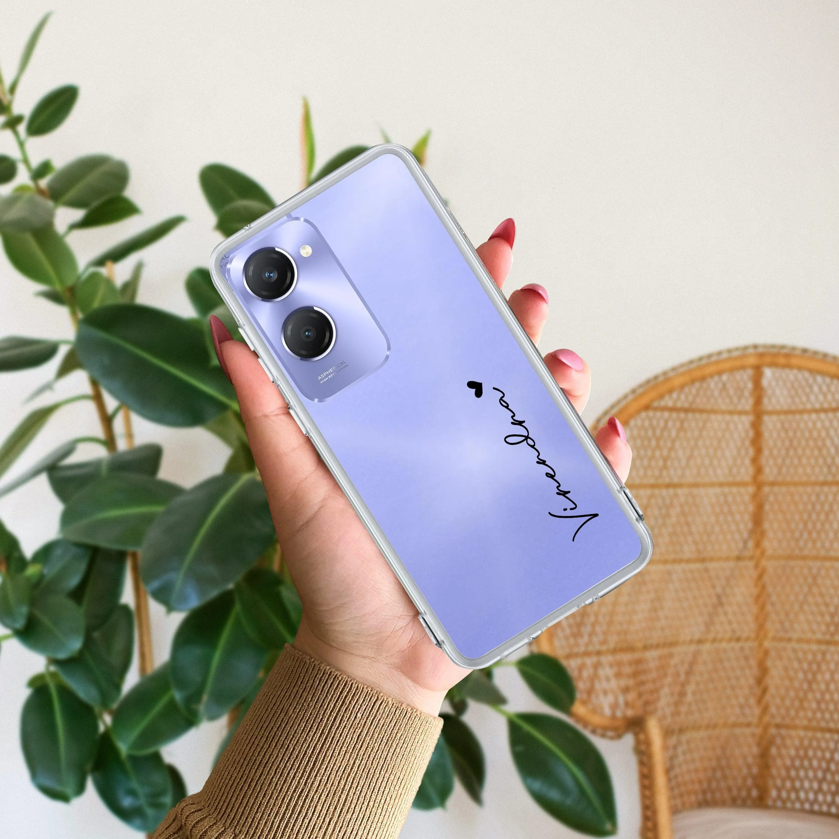 Customize Name Transparent Silicon Case For Vivo