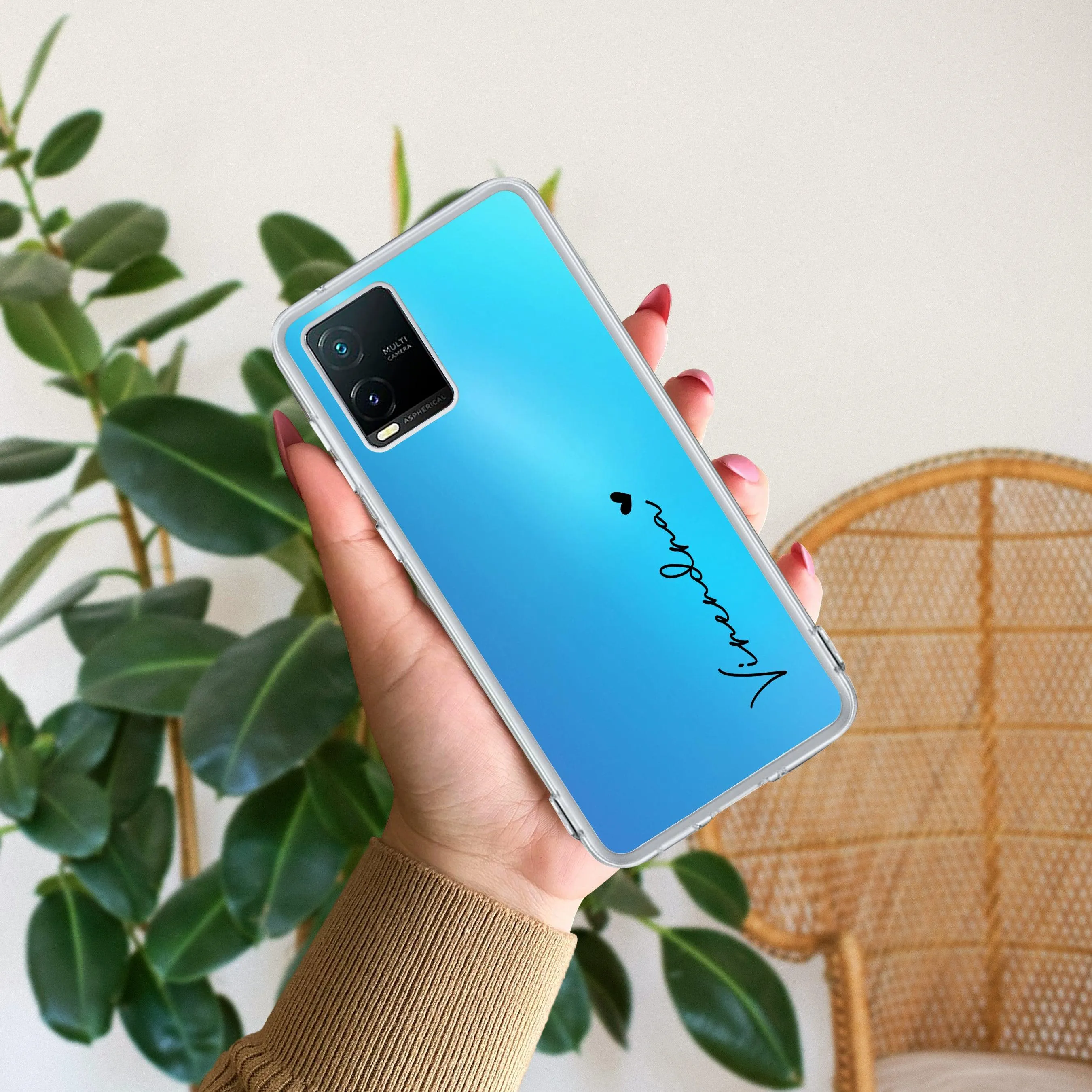 Customize Name Transparent Silicon Case For Vivo