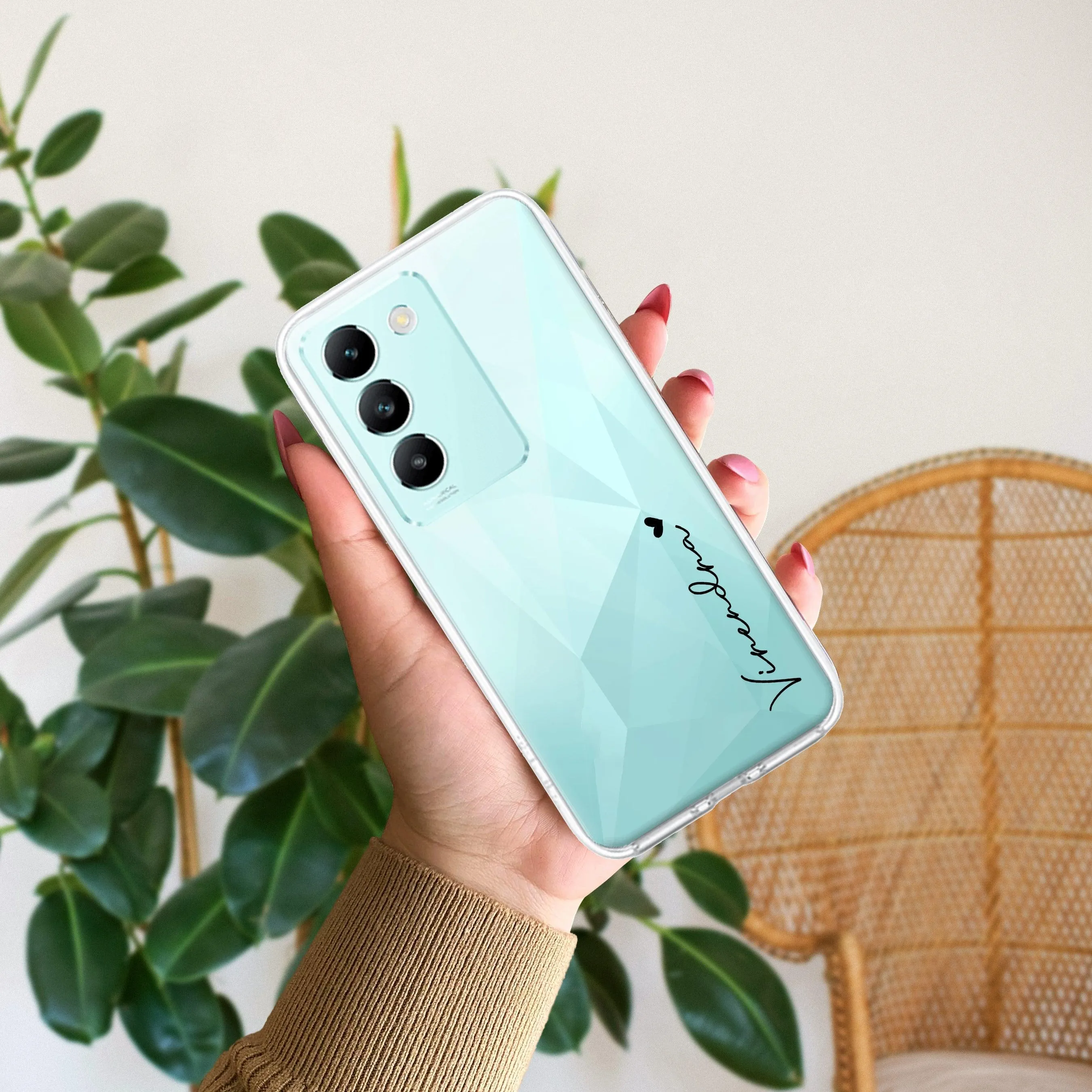 Customize Name Transparent Silicon Case For Vivo