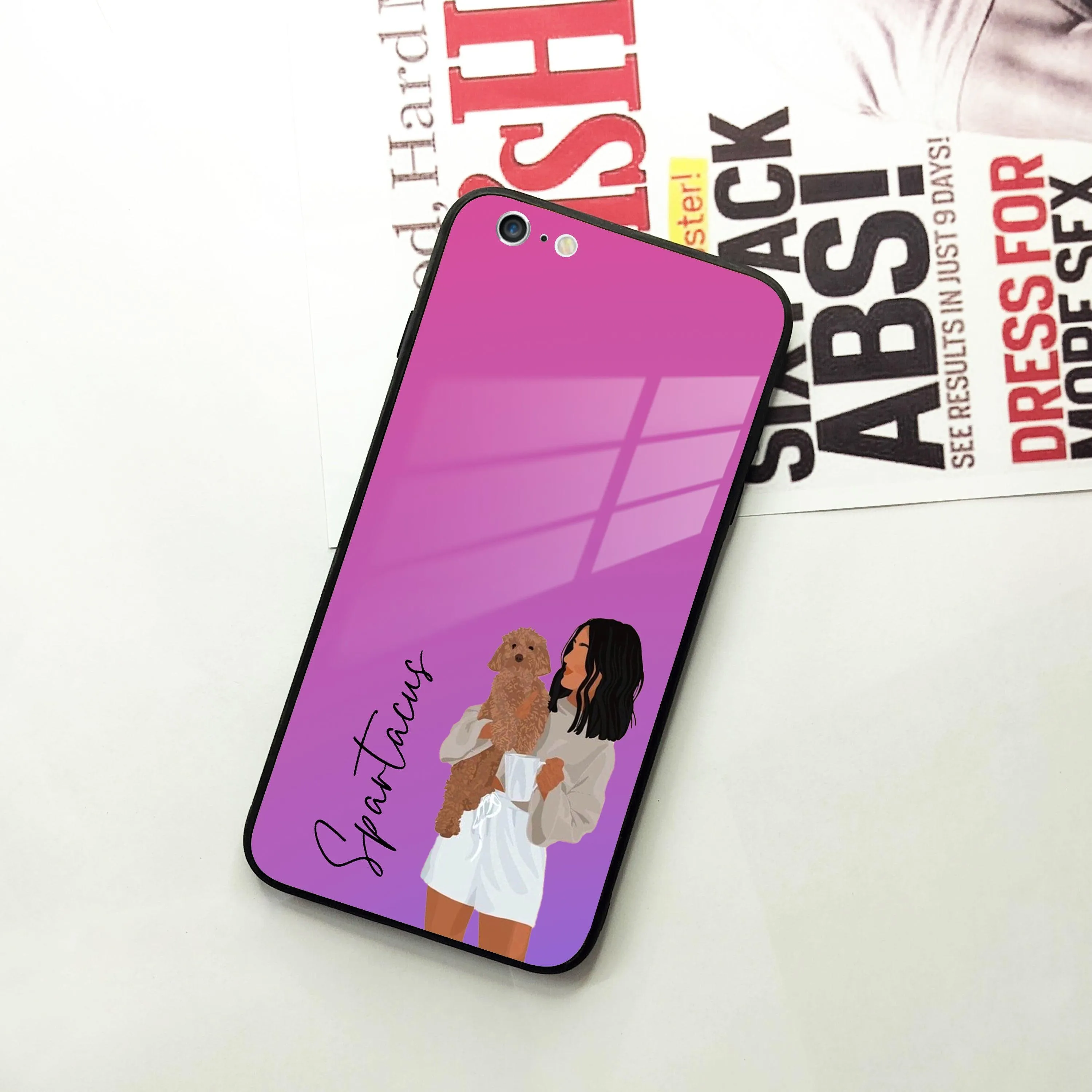 Customize Pet Name Glass Case For iPhone