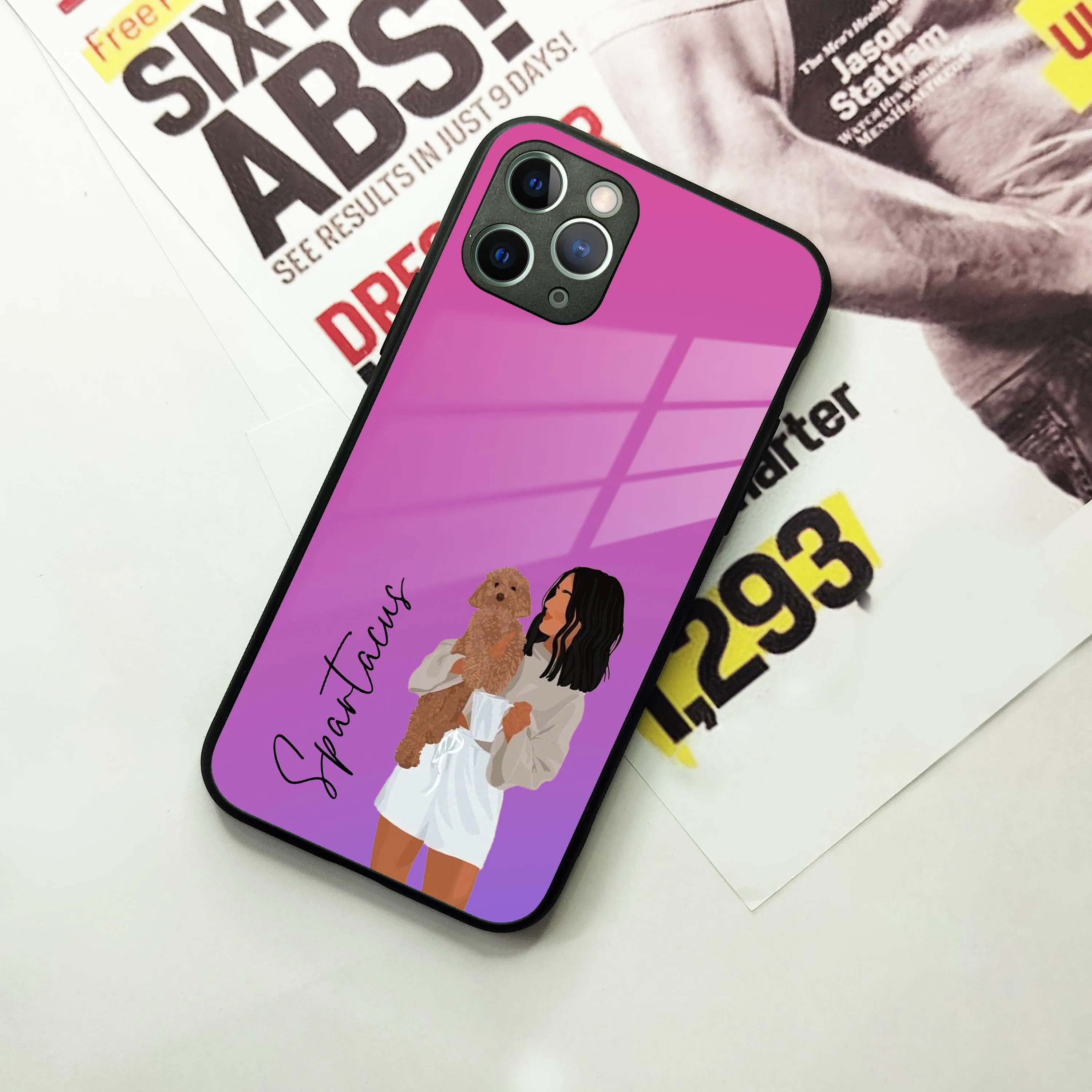 Customize Pet Name Glass Case For iPhone