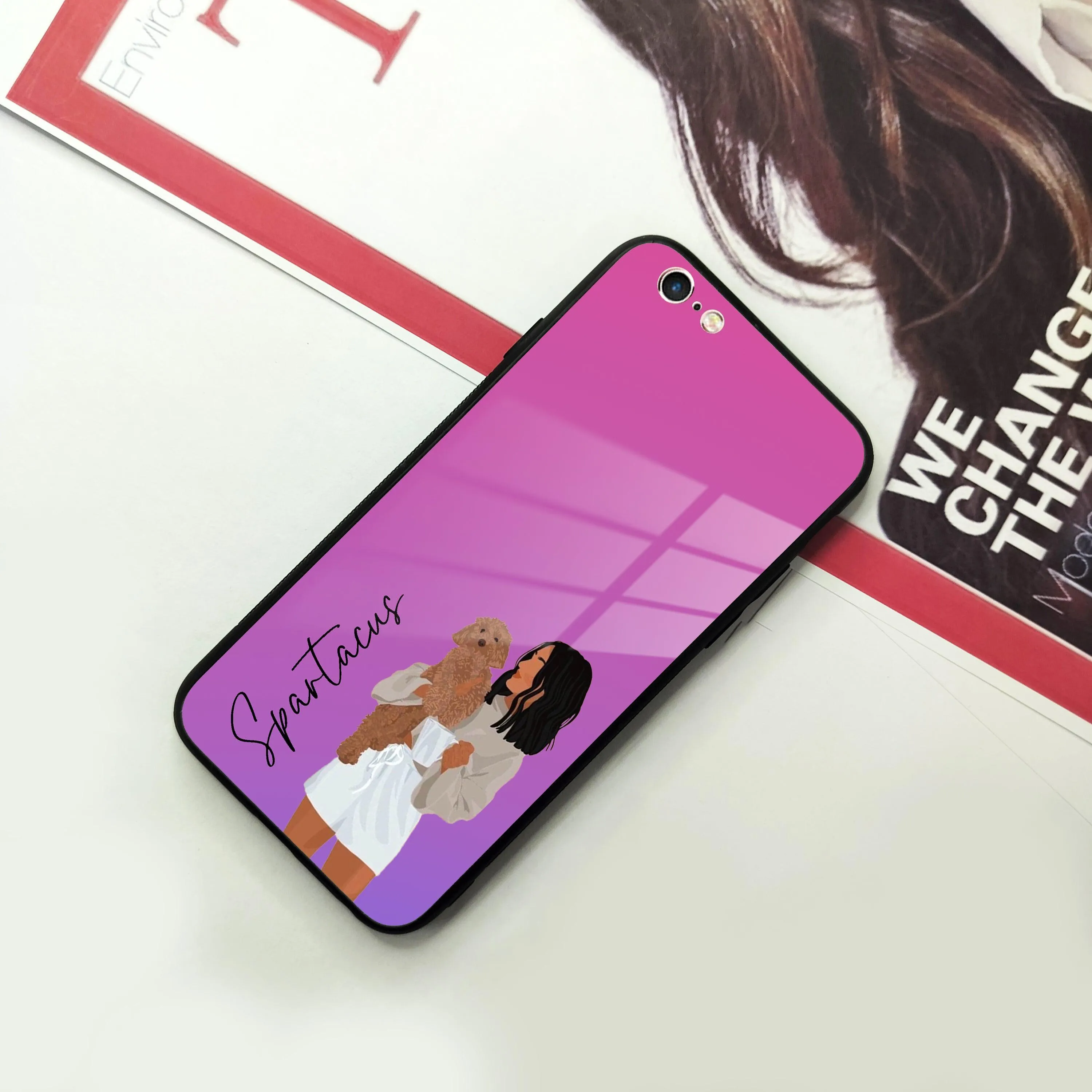 Customize Pet Name Glass Case For iPhone