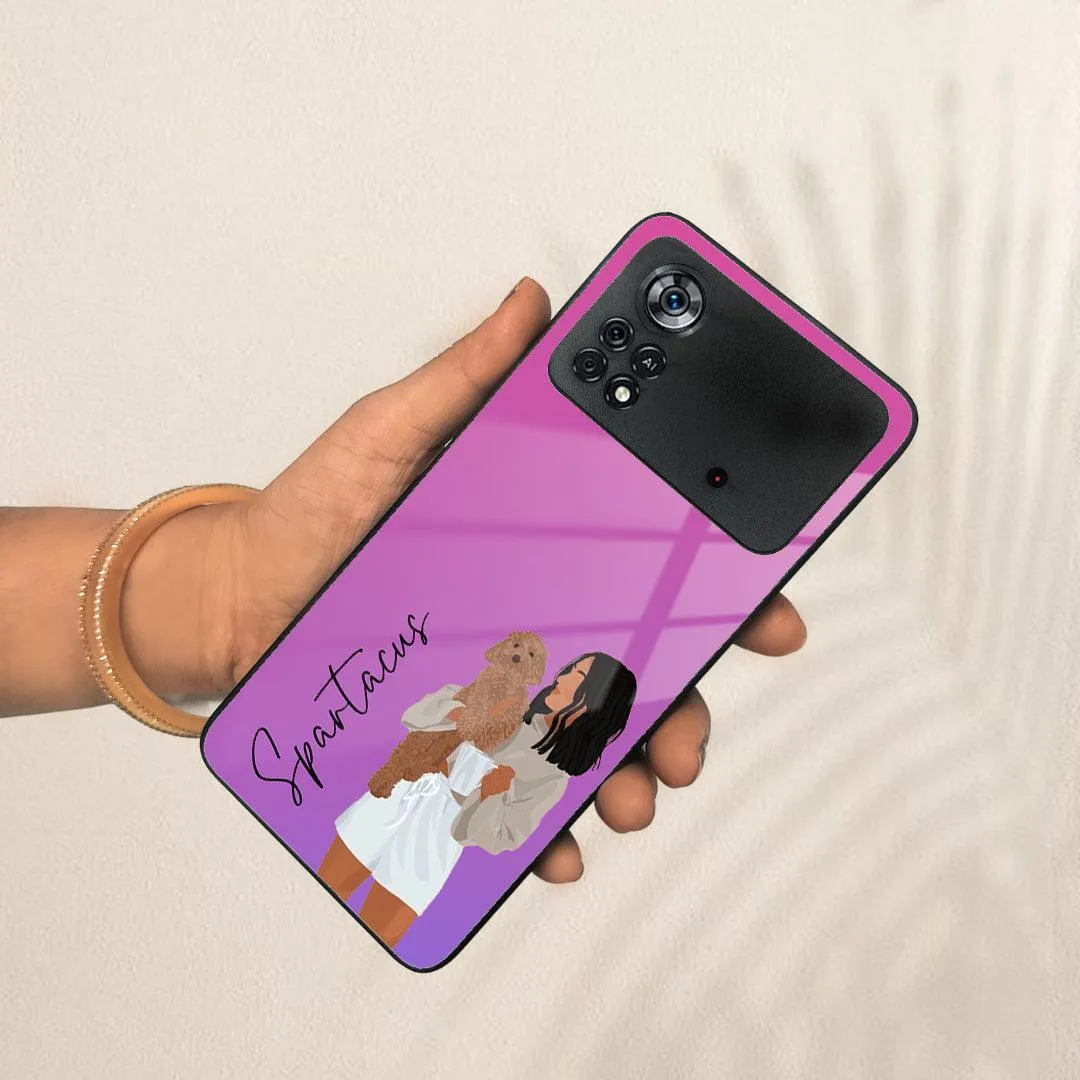 Customize Pet Name Glass Case For Poco