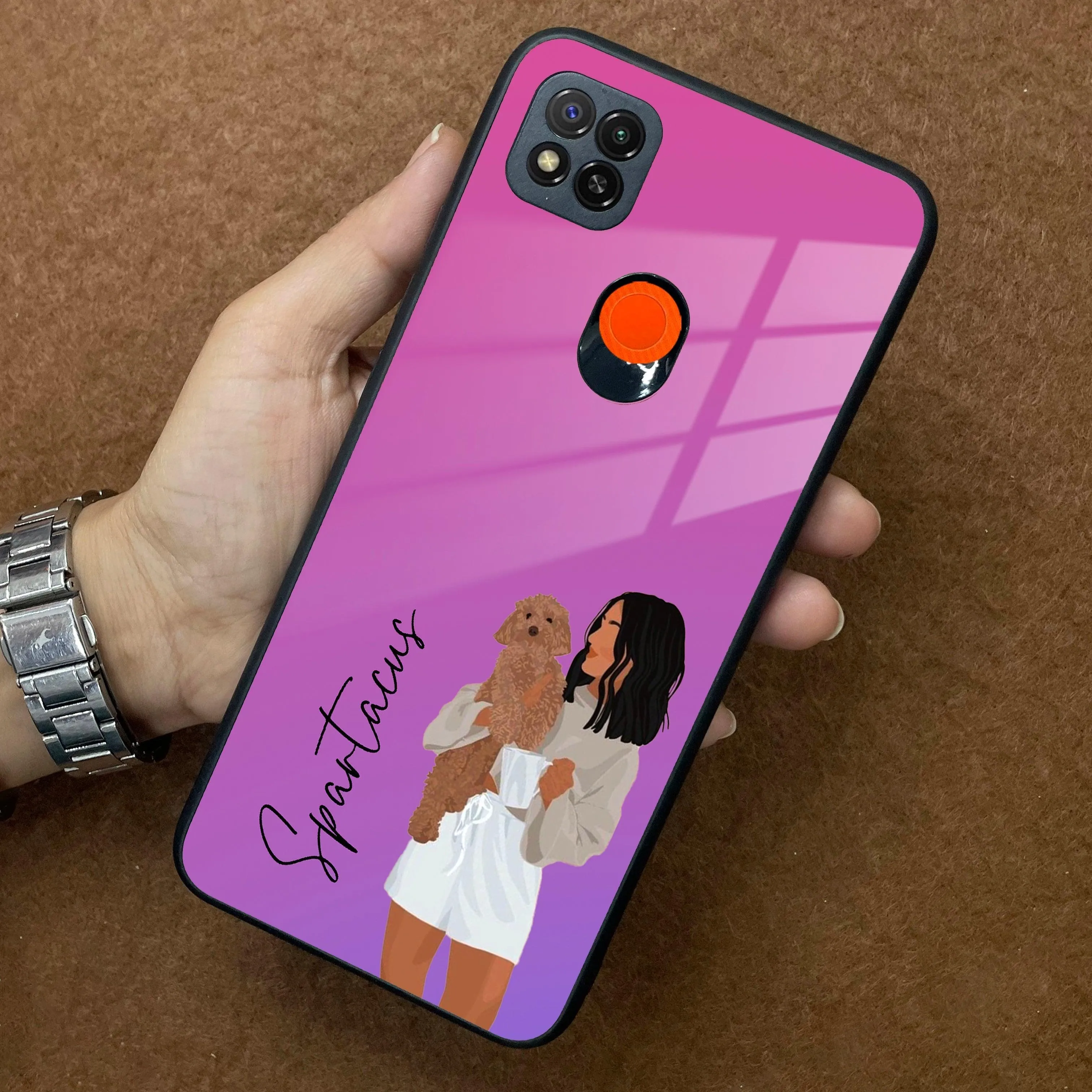 Customize Pet Name Glass Case For Poco