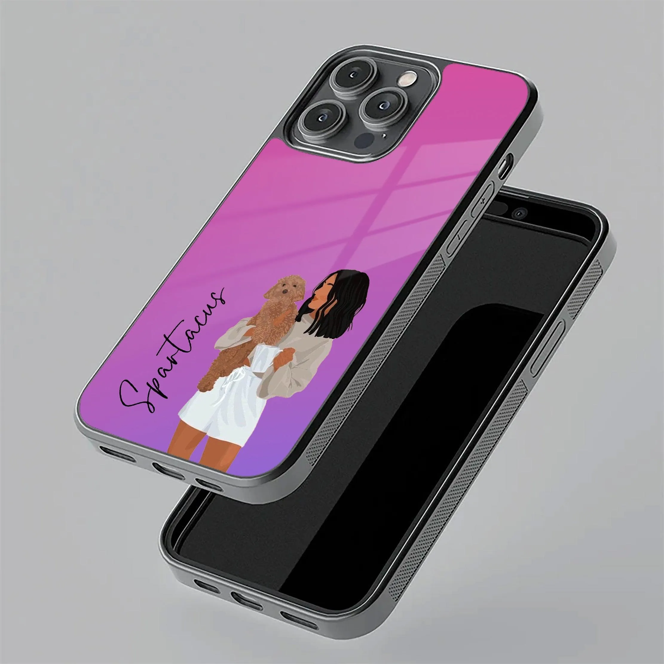 Customize Pet Name Glass Case For Poco