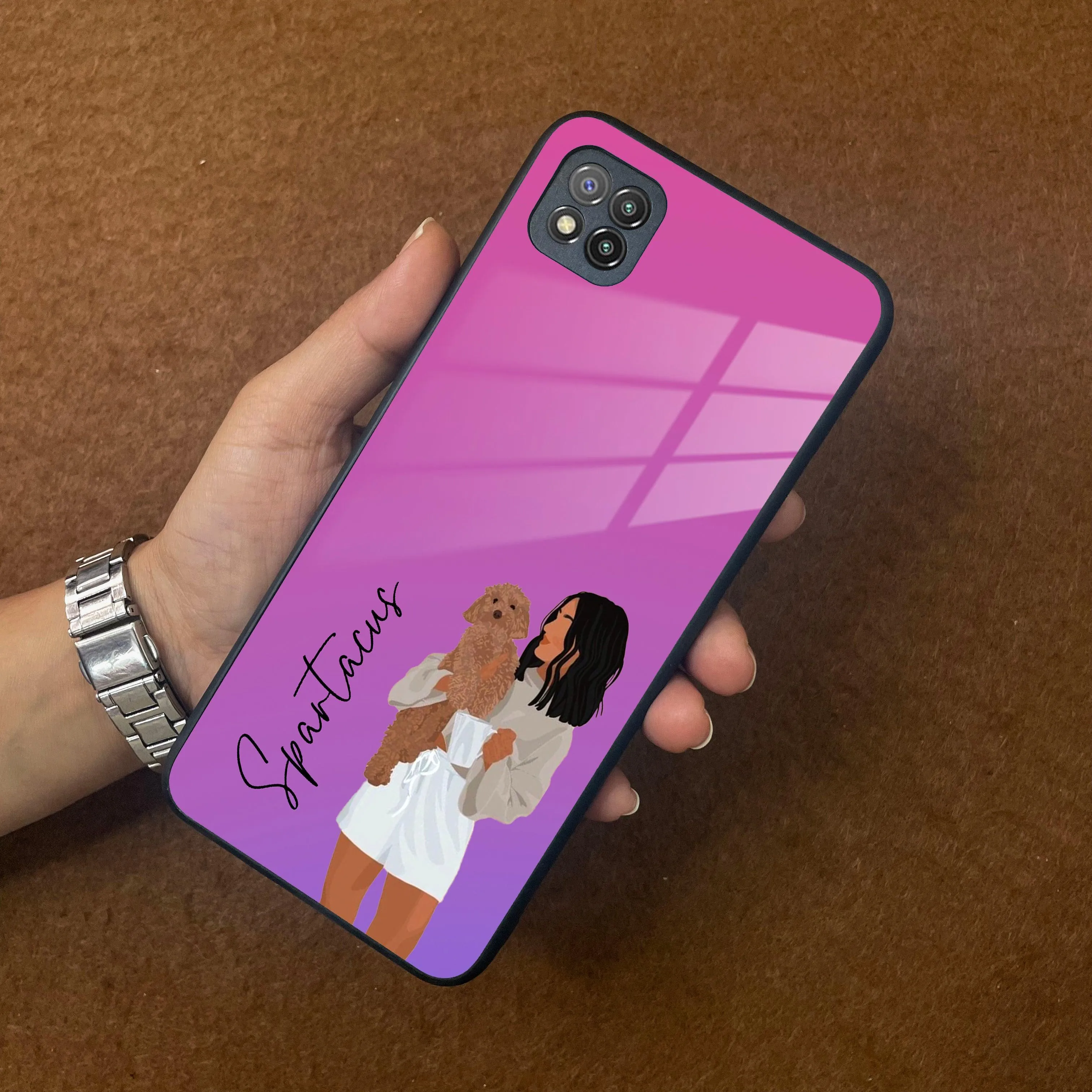 Customize Pet Name Glass Case For Poco