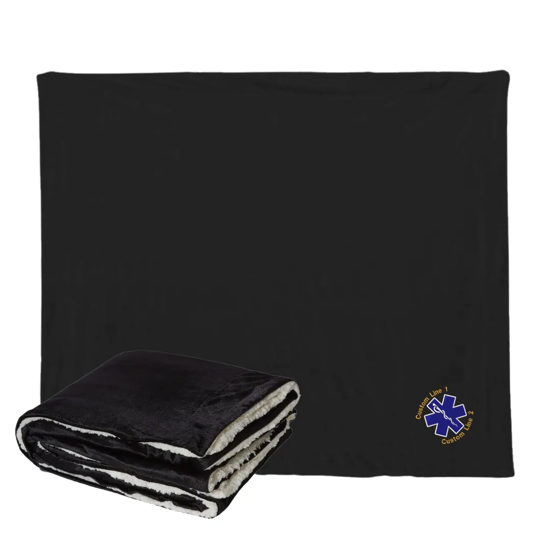 Customized Star of Life Sherpa Blanket