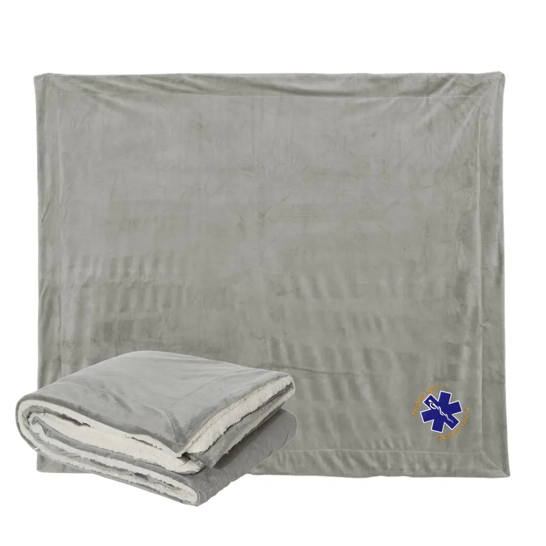 Customized Star of Life Sherpa Blanket