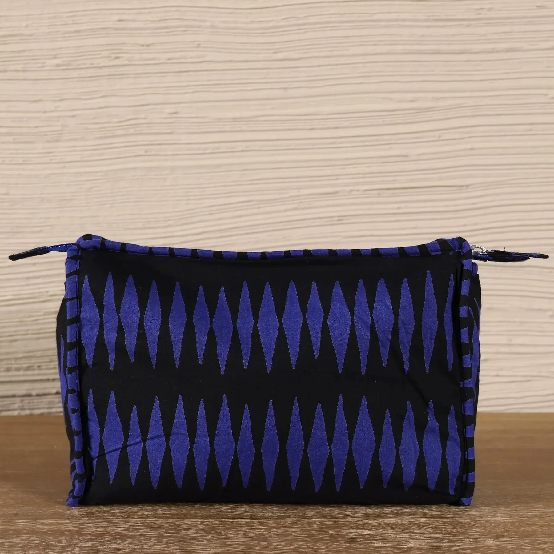 Dark Blue Color Cotton Toilet Bag