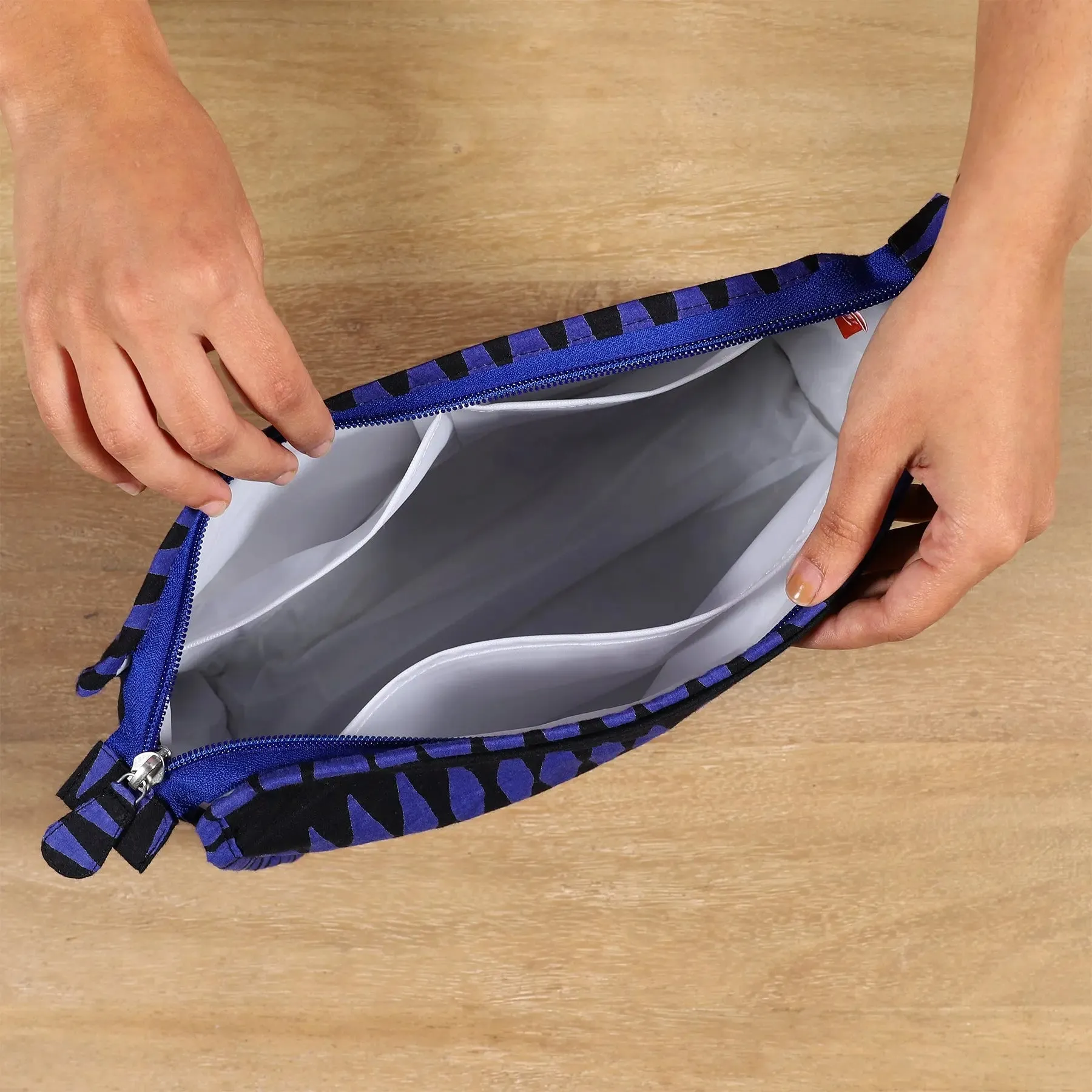 Dark Blue Color Cotton Toilet Bag