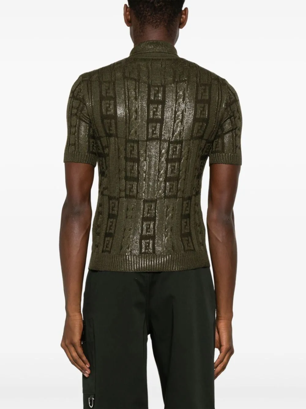 DARK GREEN WOOL POLO