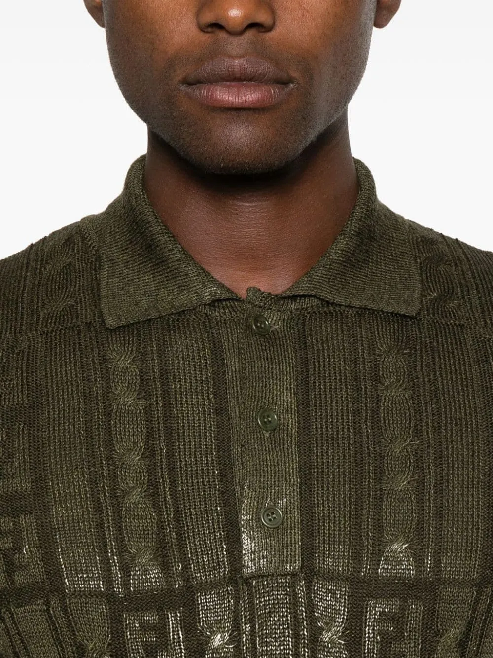 DARK GREEN WOOL POLO